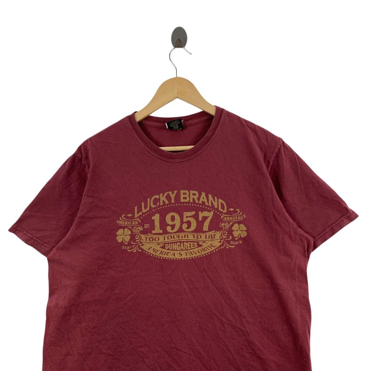Lucky Brand Vintage LUCKY BRAND USA Too Tough Too Die Dungarees Tshirt Size US L / EU 52-54 / 3 - 2 Thumbnail