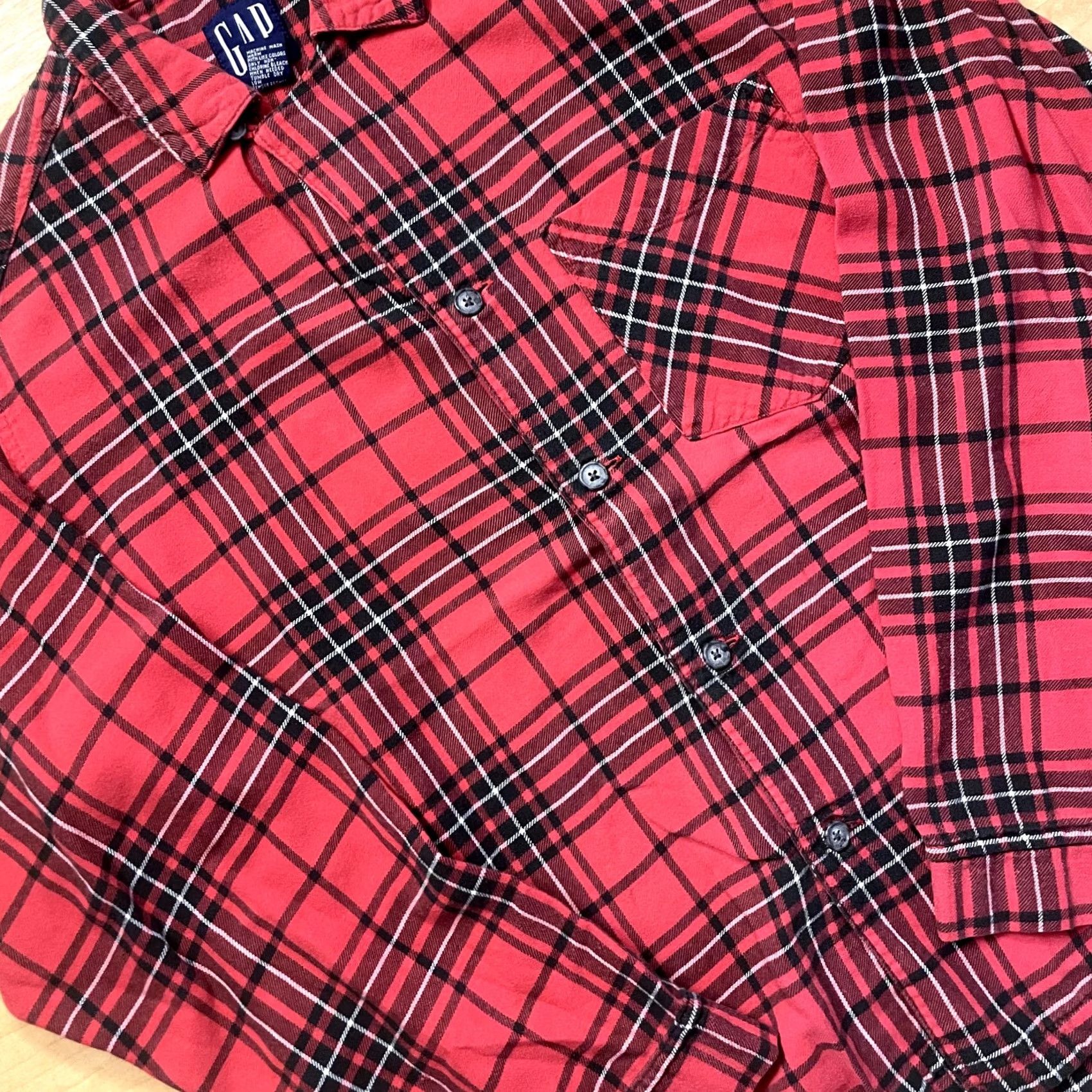 Gap VINTAGE GAP Mens Red Small Long Sleeve Button Collared Shirt Flannel 90s Size US S / EU 44-46 / 1 - 5 Thumbnail