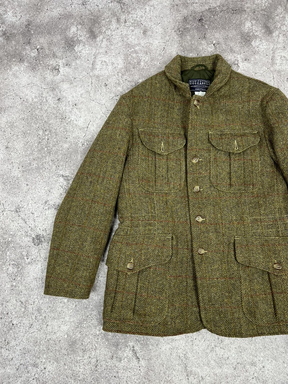 Manifattura Ceccarelli MANIFATTURA CECCARELLI HARRIS TWEED WOOL JACKET COAT Size US M / EU 48-50 / 2 - 2 Thumbnail