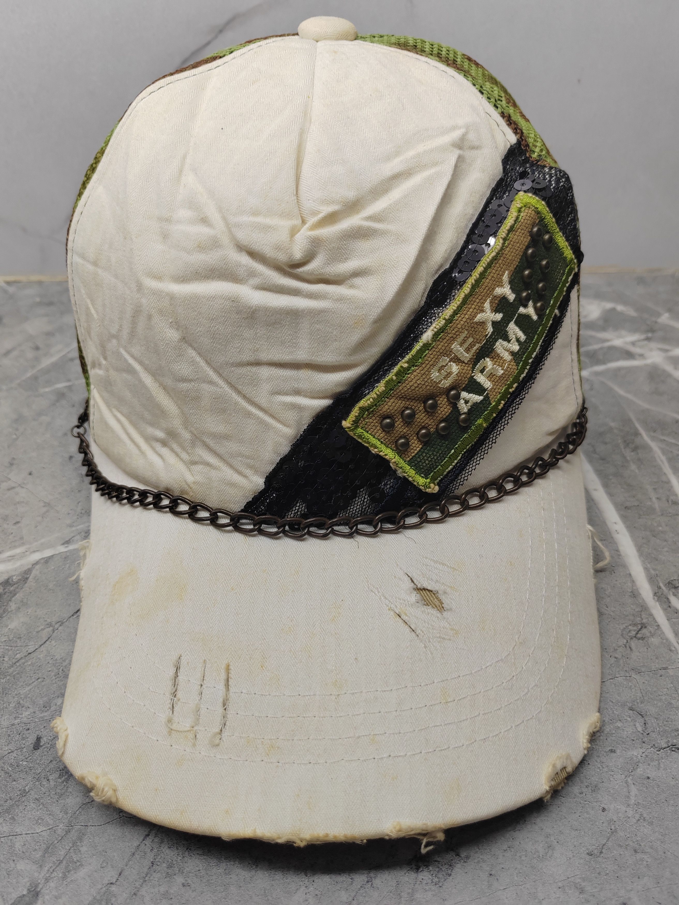 Japanese Brand Vintage Sexy Army Camo Distressed Style Cap Hat Size ONE SIZE - 2 Thumbnail