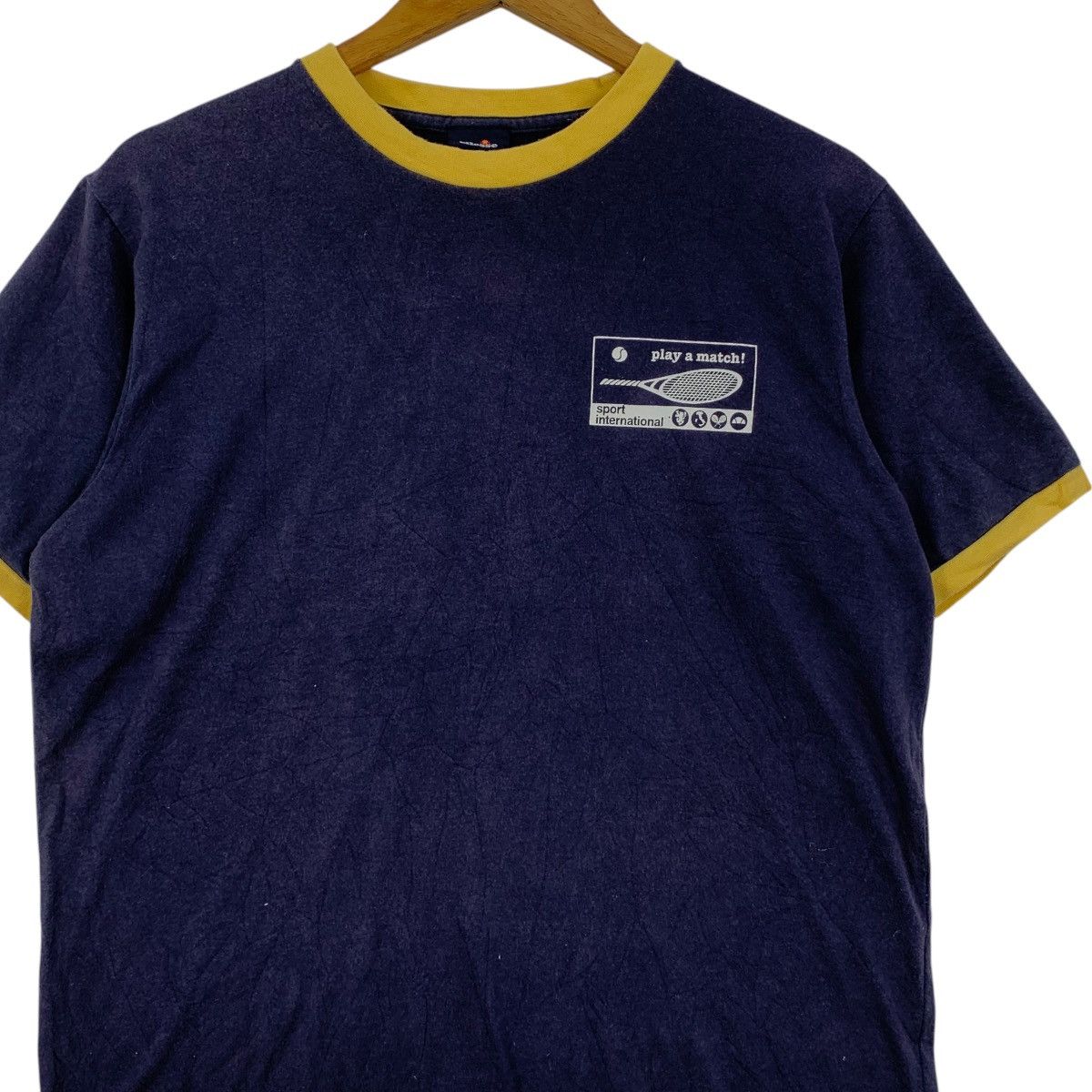 Ellesse Vintage ELLESSE PERUGIA ITALIA Tennis Ringer Tee Shirt Top Size M / US 6-8 / IT 42-44 - 3 Thumbnail