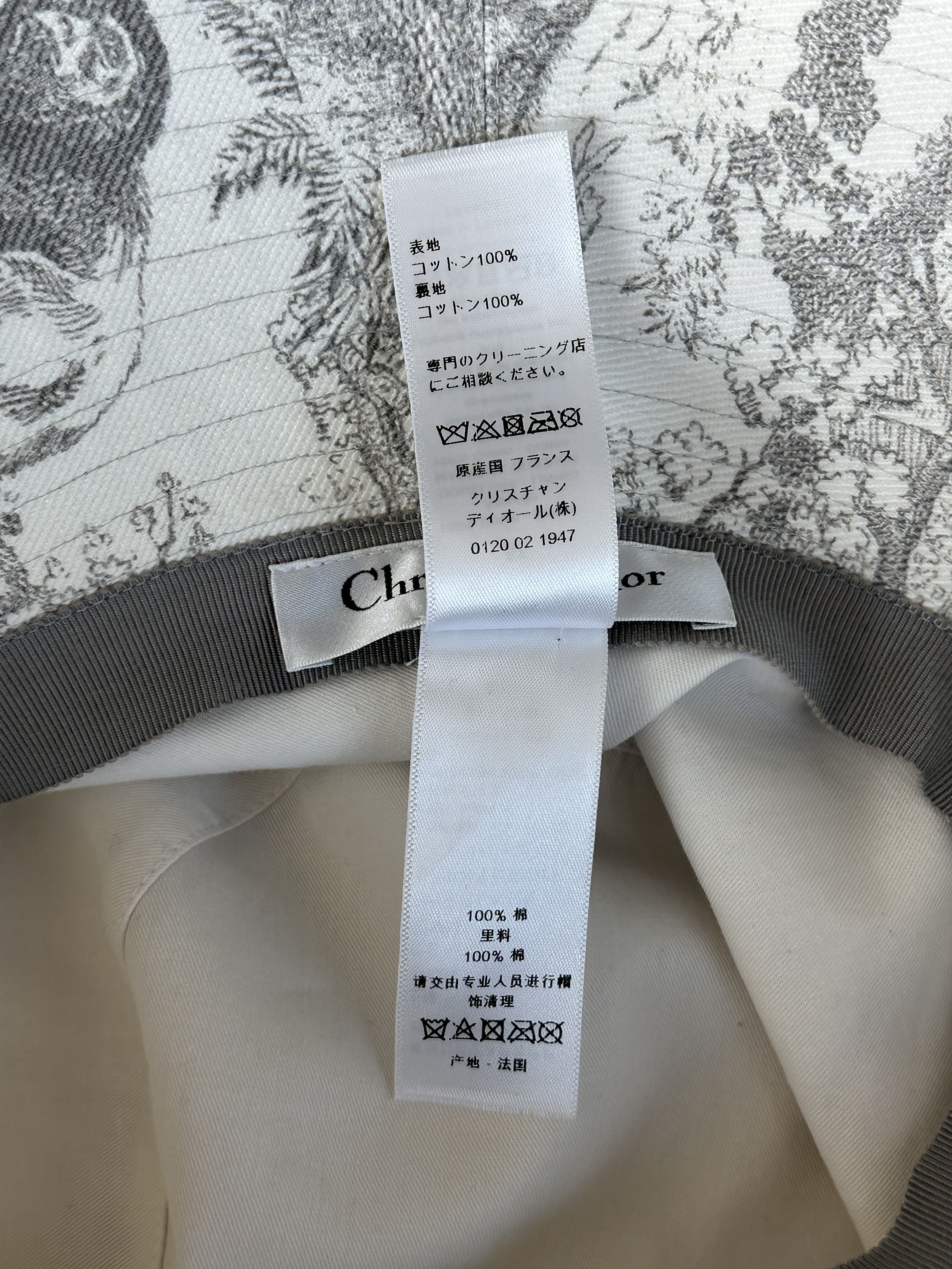 Dior Dior White & Grey Toile de Jouy Bucket Hat Size ONE SIZE - 4 Thumbnail