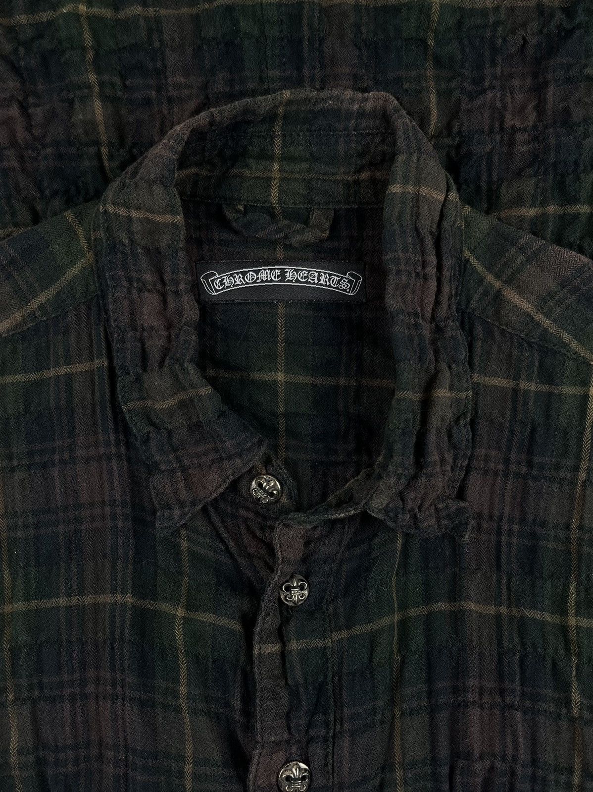 Chrome Hearts Chrome Hearts Leather Fleur Patch Plaid Flannel Button Up Size US M / EU 48-50 / 2 - 7 Thumbnail