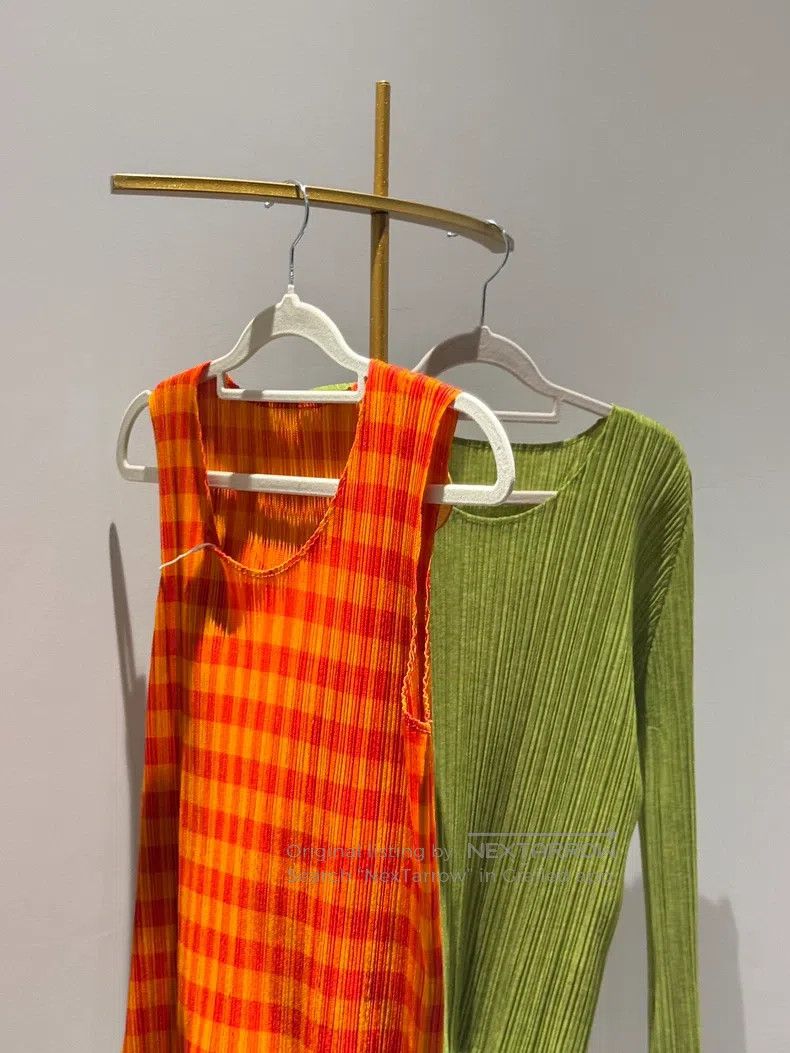 Issey Miyake Issey Miyake Orange Plaid Camisole Size L / US 10 / IT 46 - 8 Thumbnail