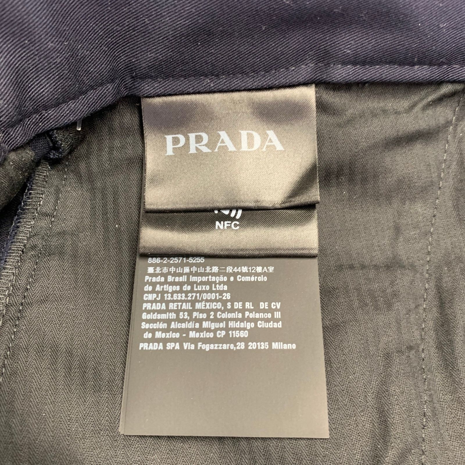 Prada PRADA Size 34 Navy Cotton Twill Elastic Cuffs Casual Pants Size US 34 / EU 50 - 4 Thumbnail