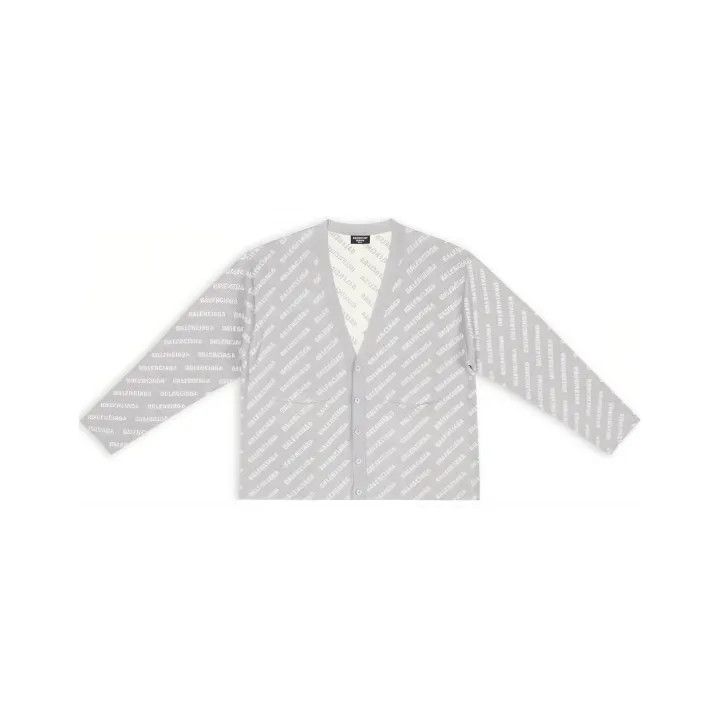 Balenciaga Balenciaga Allover Logo Knit Cardigan for Men 0079 Size US L / EU 52-54 / 3 - 1 Thumbnail