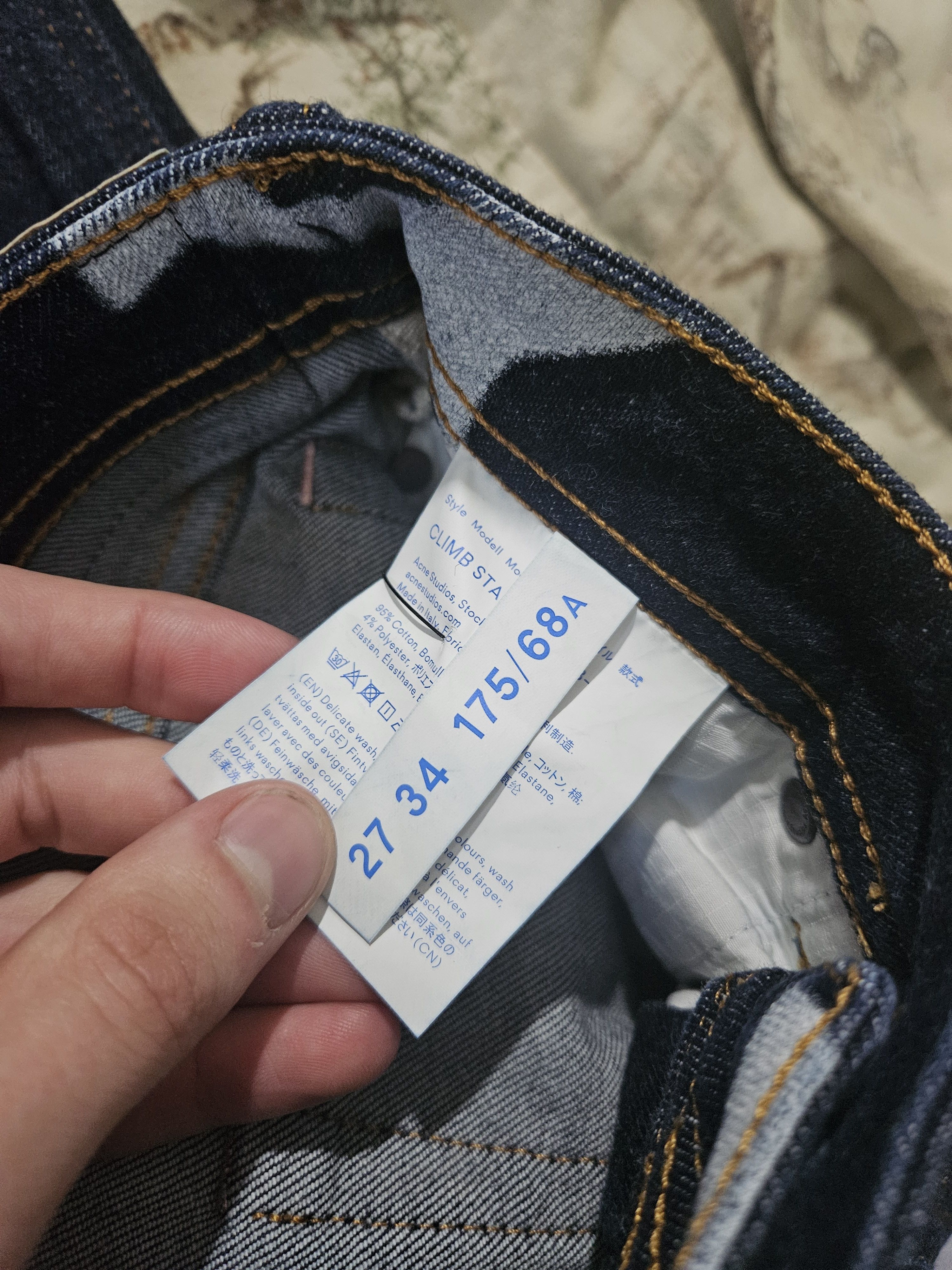 Acne Studios Blå Konst Climb Star P. Blue Denim Jeans Size US 27 - 11 Thumbnail