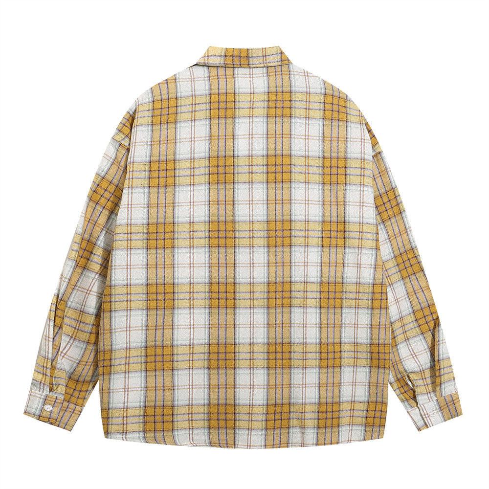 Vintage Men's Japanese casual lapel loose plaid long-sleeved shirt Size US M / EU 48-50 / 2 - 2 Thumbnail