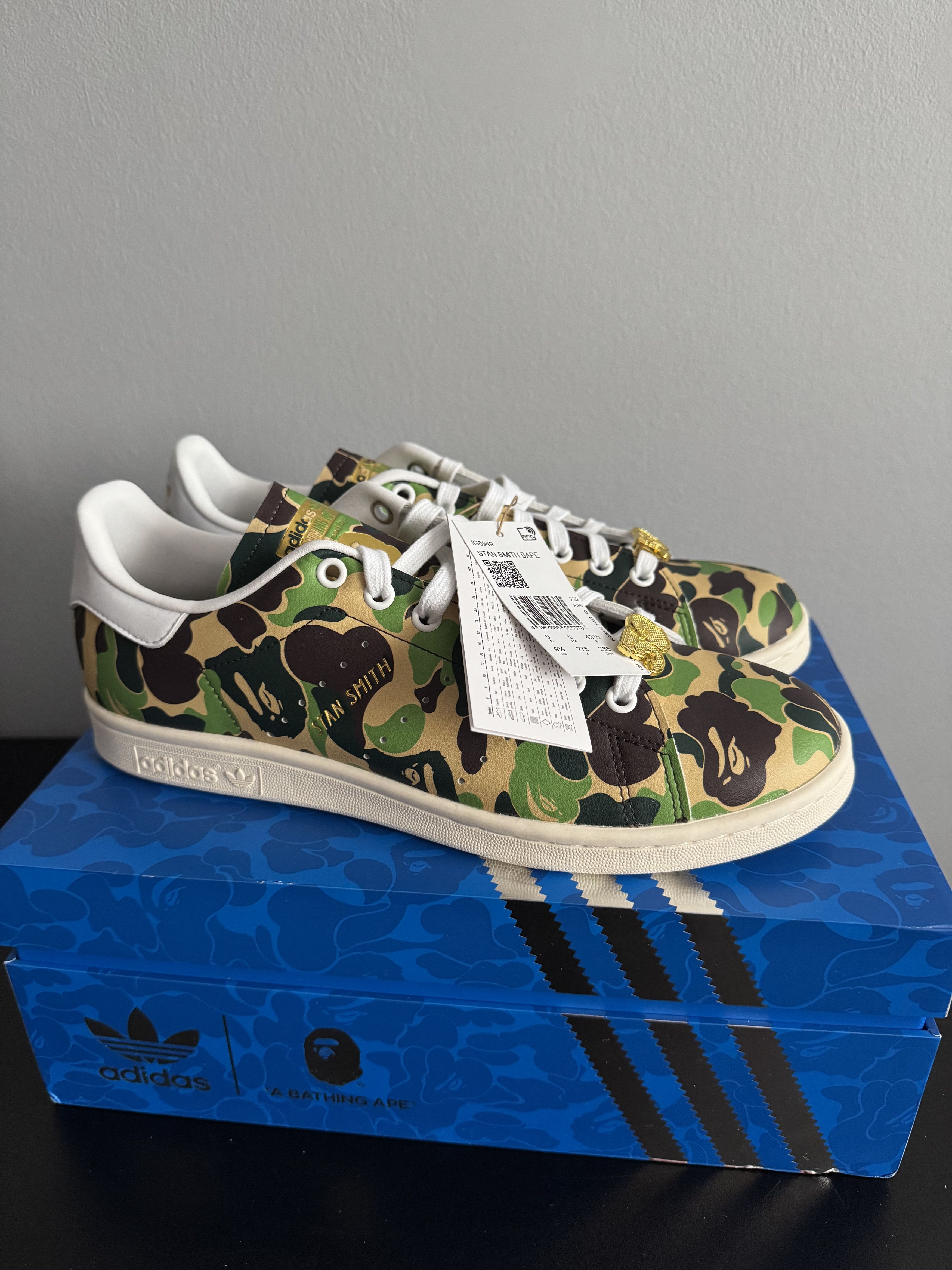 Adidas × Bape A Bathing Ape x Adidas Stan Smith ABC Camo IG8949 bapesta Size US 9.5 / EU 42-43 - 2 Thumbnail
