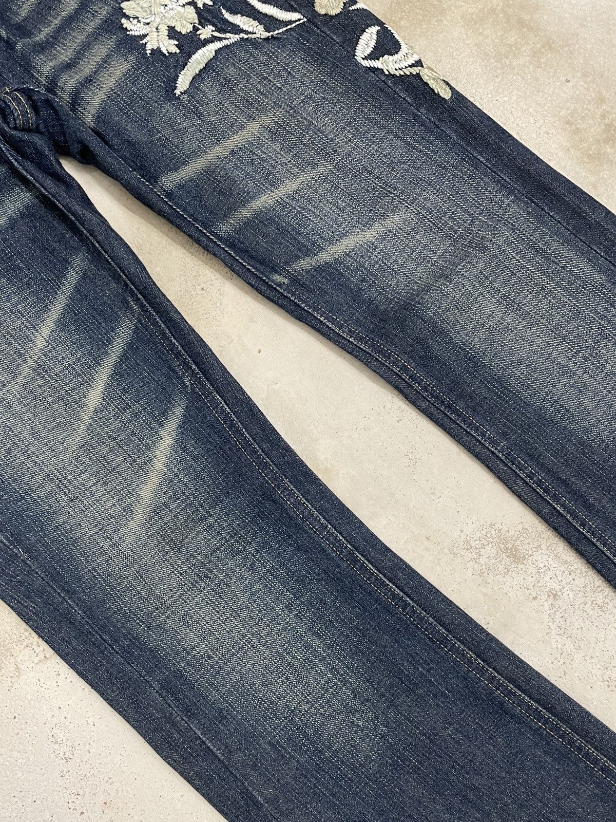 Frankie Shop Floral Motive Embroidery Flare Mud Indigo Denim Size US 28 / EU 44 - 4 Thumbnail