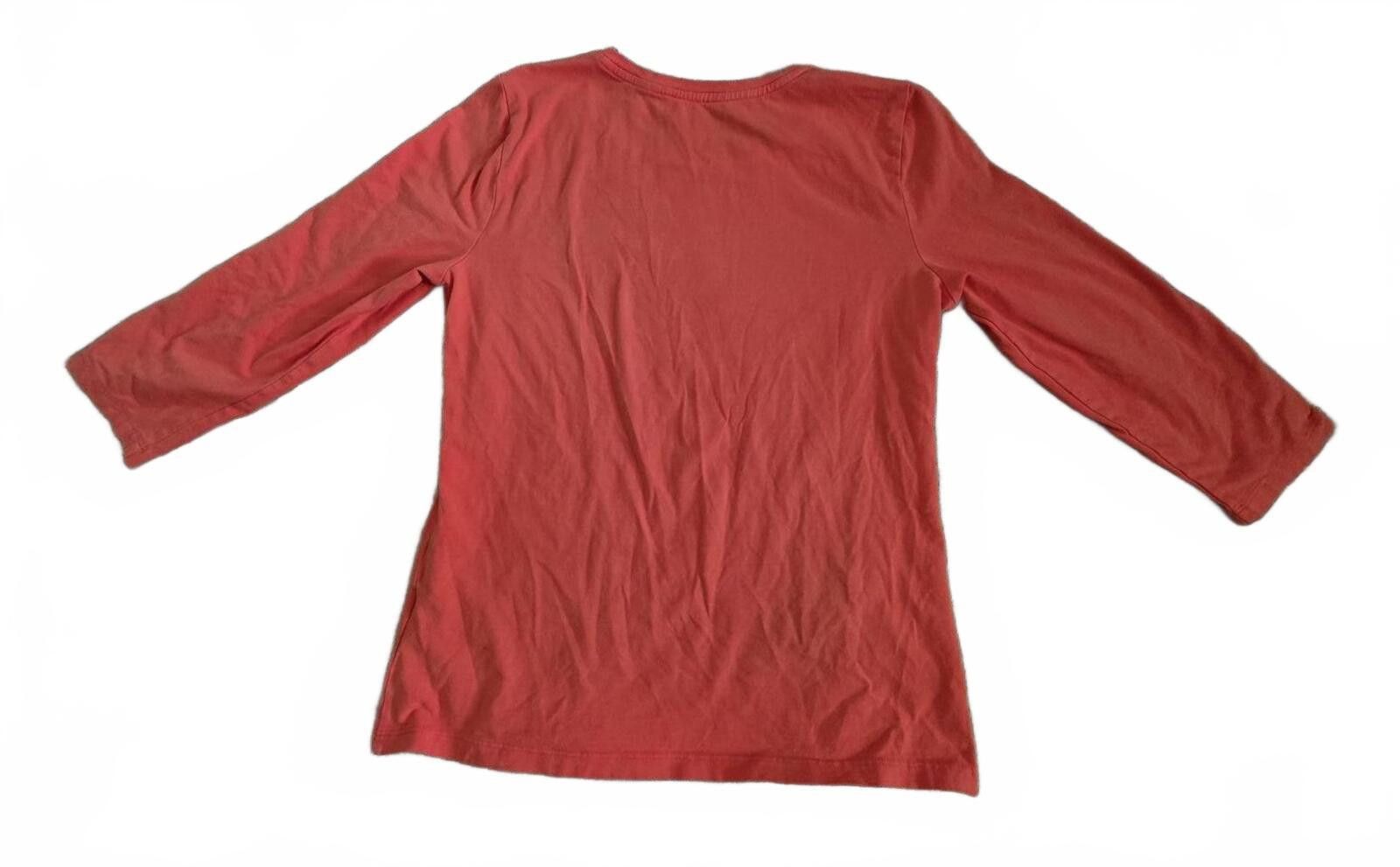 Chicos Chicos Coral 3/4 Sleeve Cotton Blend Top Size 0 Chico Sizing Size ONE SIZE - 3 Thumbnail