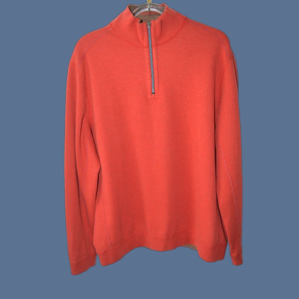 Tommy Bahama Tommy Bahama Reversible Sweater Men's XL Orange Brown Pullover 1/4 Zip Size US XXL / EU 58 / 5 - 1 Thumbnail