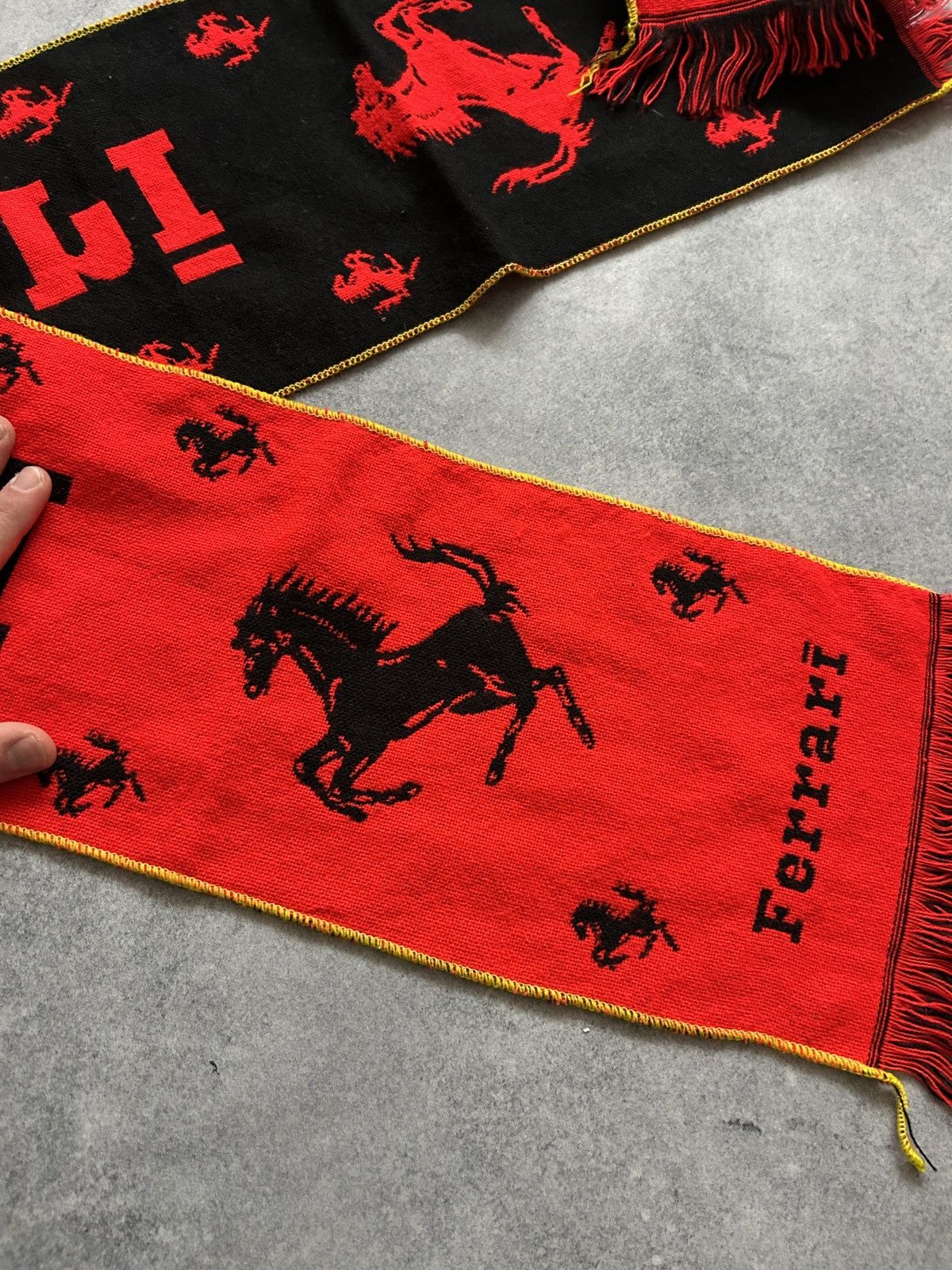 Ferrari × Vintage Vintage Ferrari Big logo rare red/black scarf y2k Size ONE SIZE - 3 Thumbnail