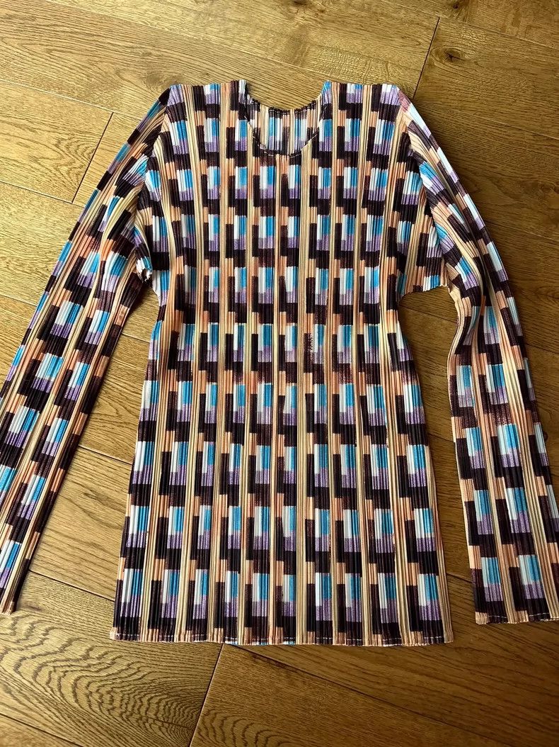Issey Miyake Issey Miyake size:3 Long sleeves with yellow and blue Mosa Size S / US 4 / IT 40 - 1 Thumbnail
