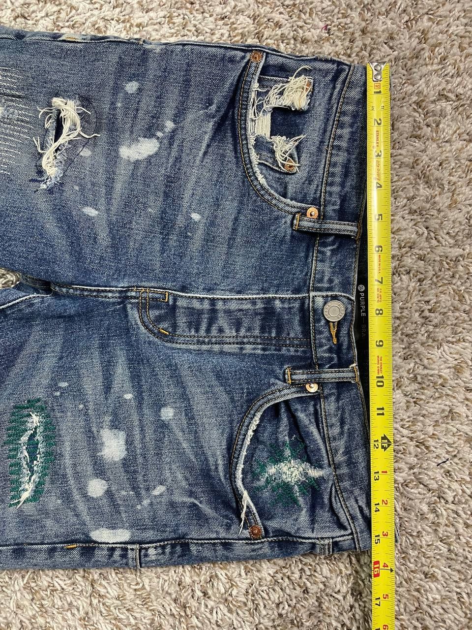 Purple Brand Purple Brand Extreme Worn Zigzag Repair Jeans Size US 31 - 9 Thumbnail