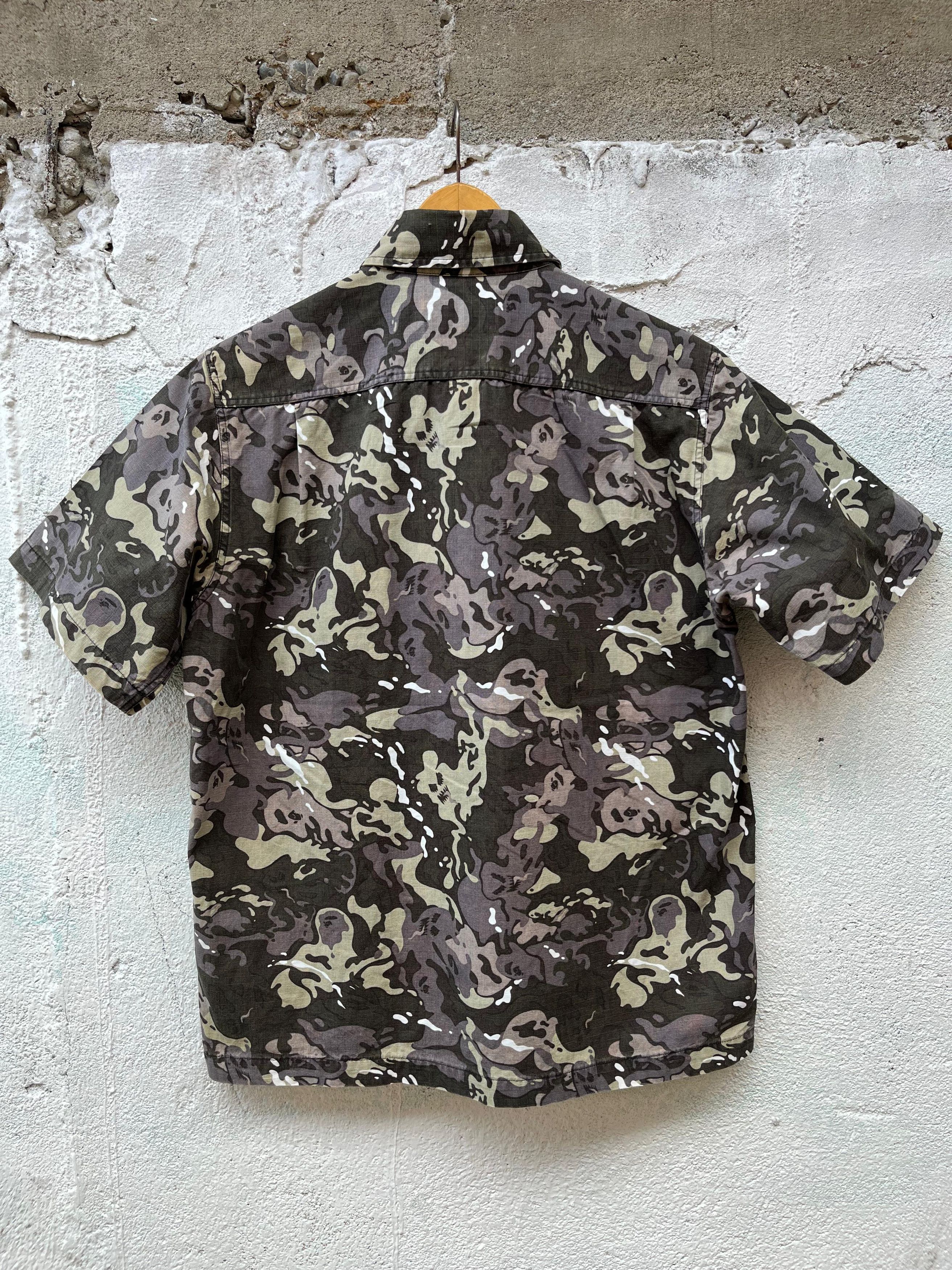 Bape A Bathing Ape Short Sleeve Button Up Black World Gone Mad Size US S / EU 44-46 / 1 - 2 Thumbnail