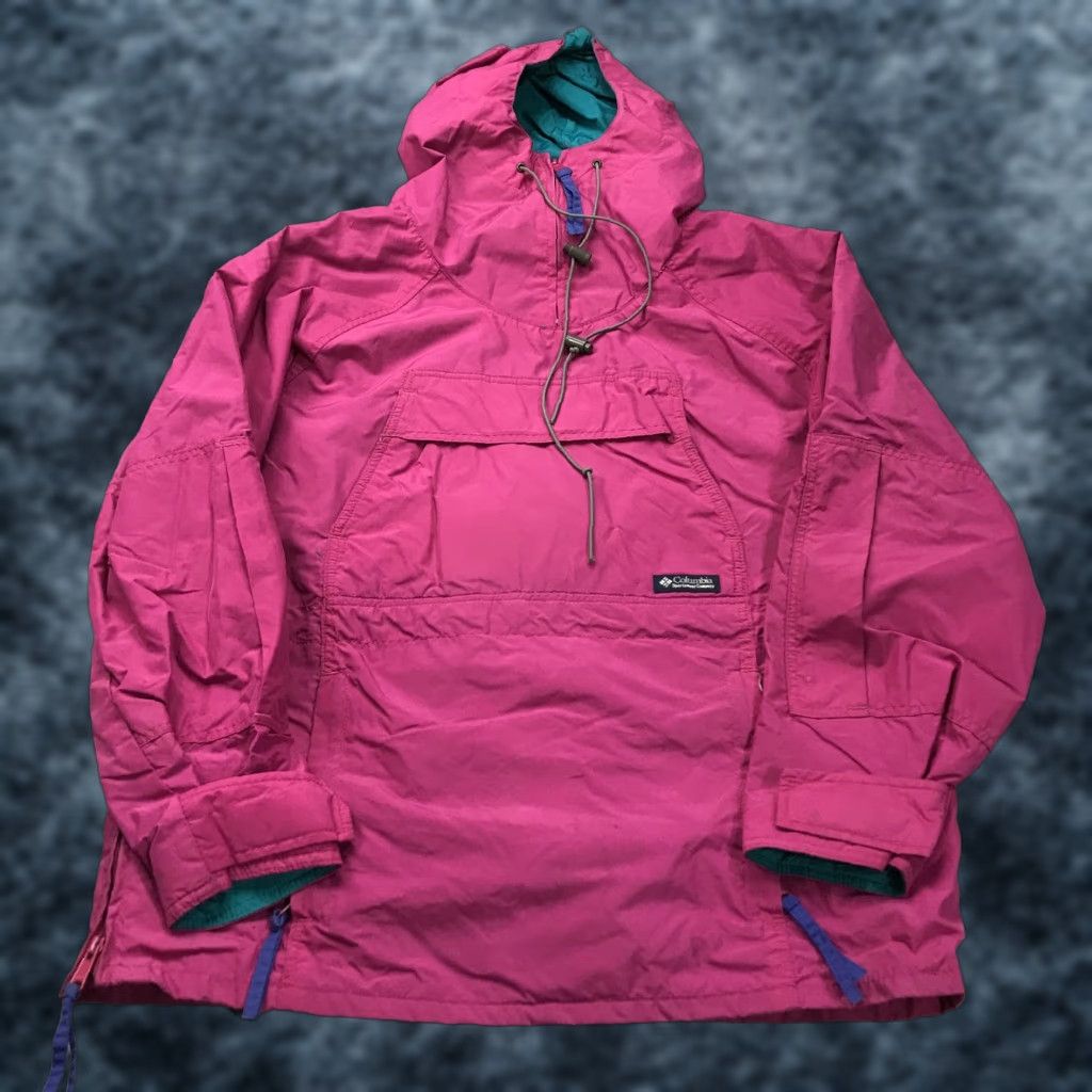 KangaROOS VINTAGE Columbia Jacket Womens Large Pink Purple Anorak Kangaroo Nylon 80s Size L / US 10 / IT 46 - 1 Thumbnail
