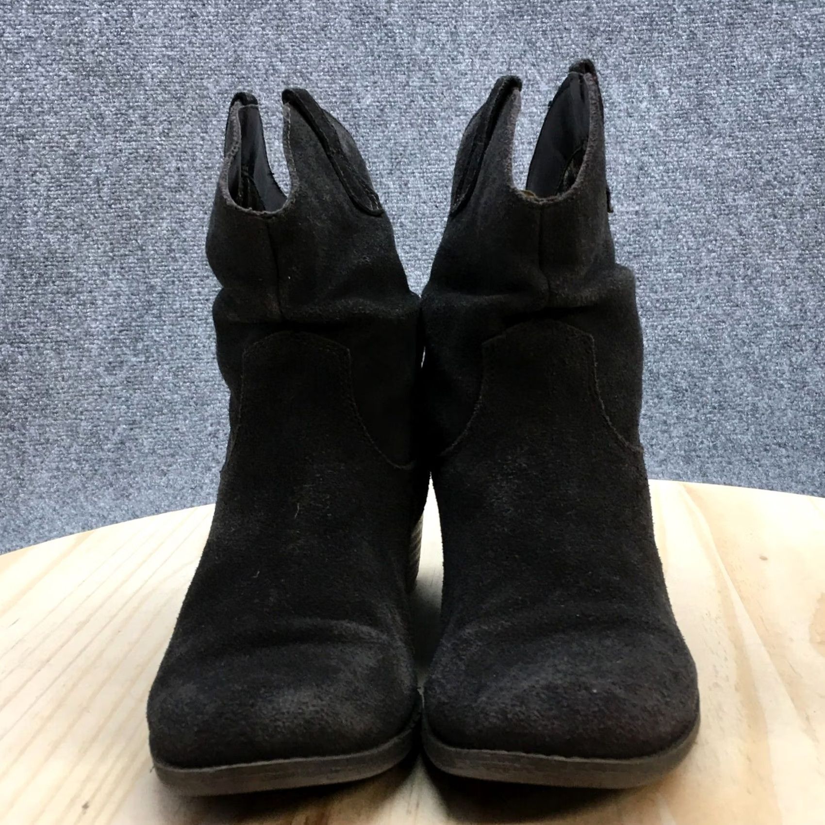 Vintage White Mountain Western Boots Womens 8.5 M Slammin Gray Leather Pull On Block Size US 9 / IT 39 - 5 Thumbnail