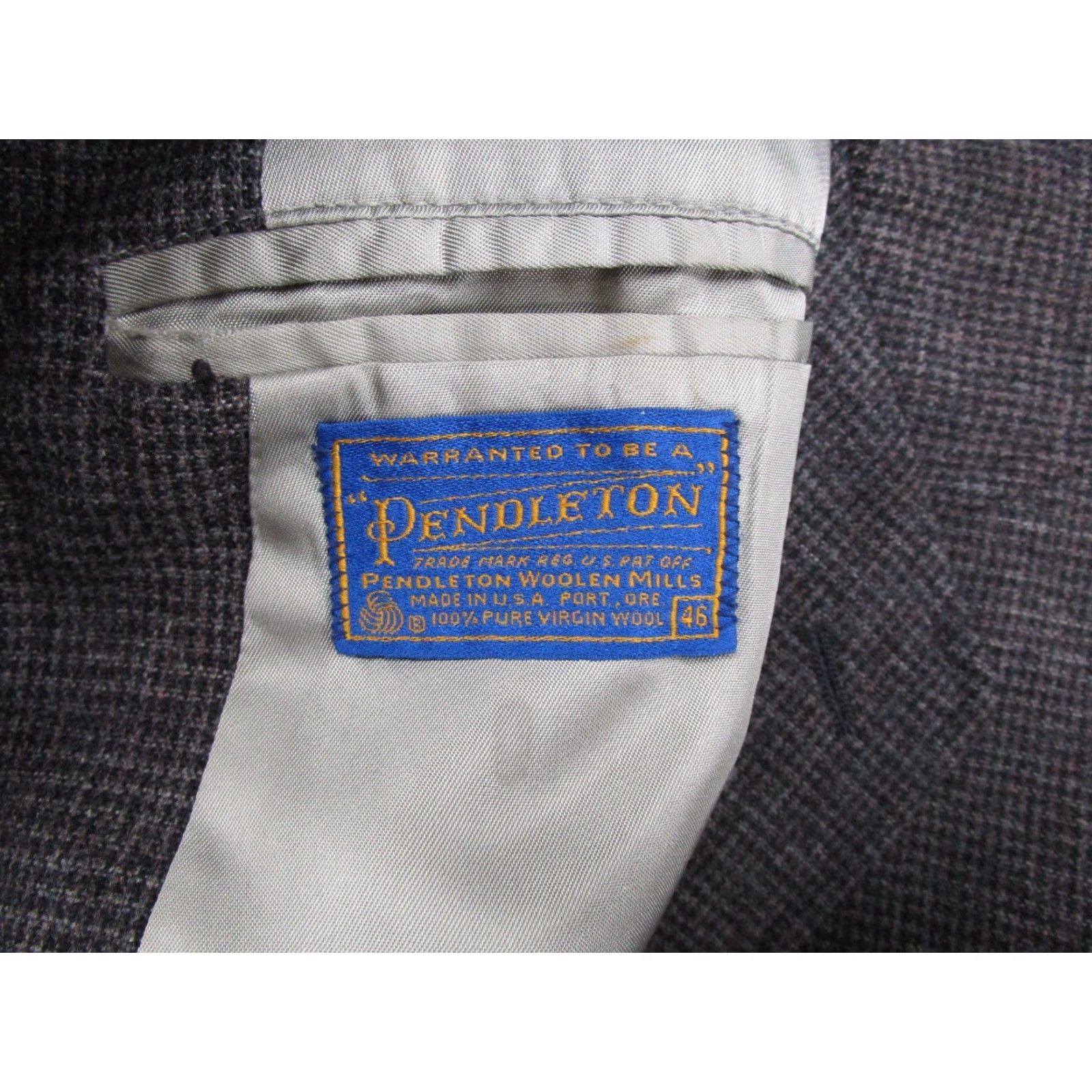 Pendleton Vintage Pendleton Blazer Men's Tweed Wool Elbow Patches 2 Button Size 46 Coat Size 46R - 3 Thumbnail