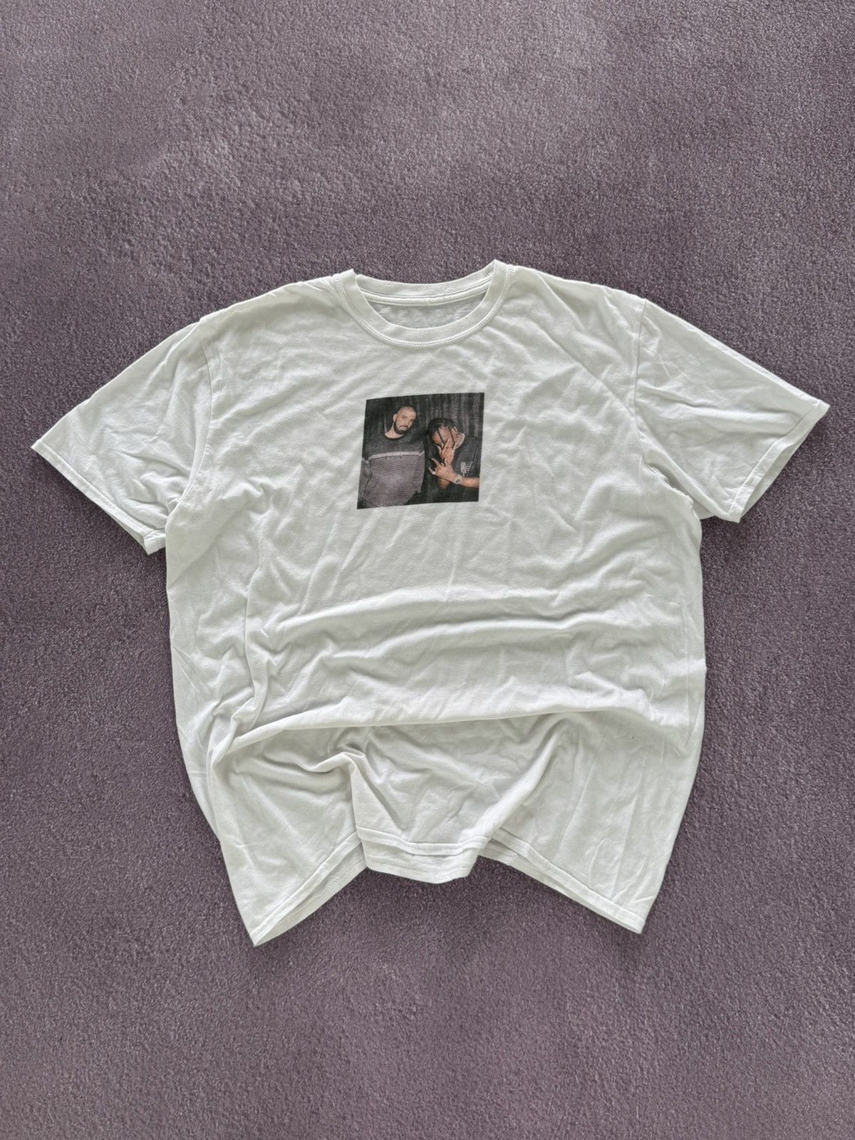 Rap Tees Drake x Travis Scott Graphic Print Y2K Retro T-Shirt Size US L / EU 52-54 / 3 - 1 Thumbnail