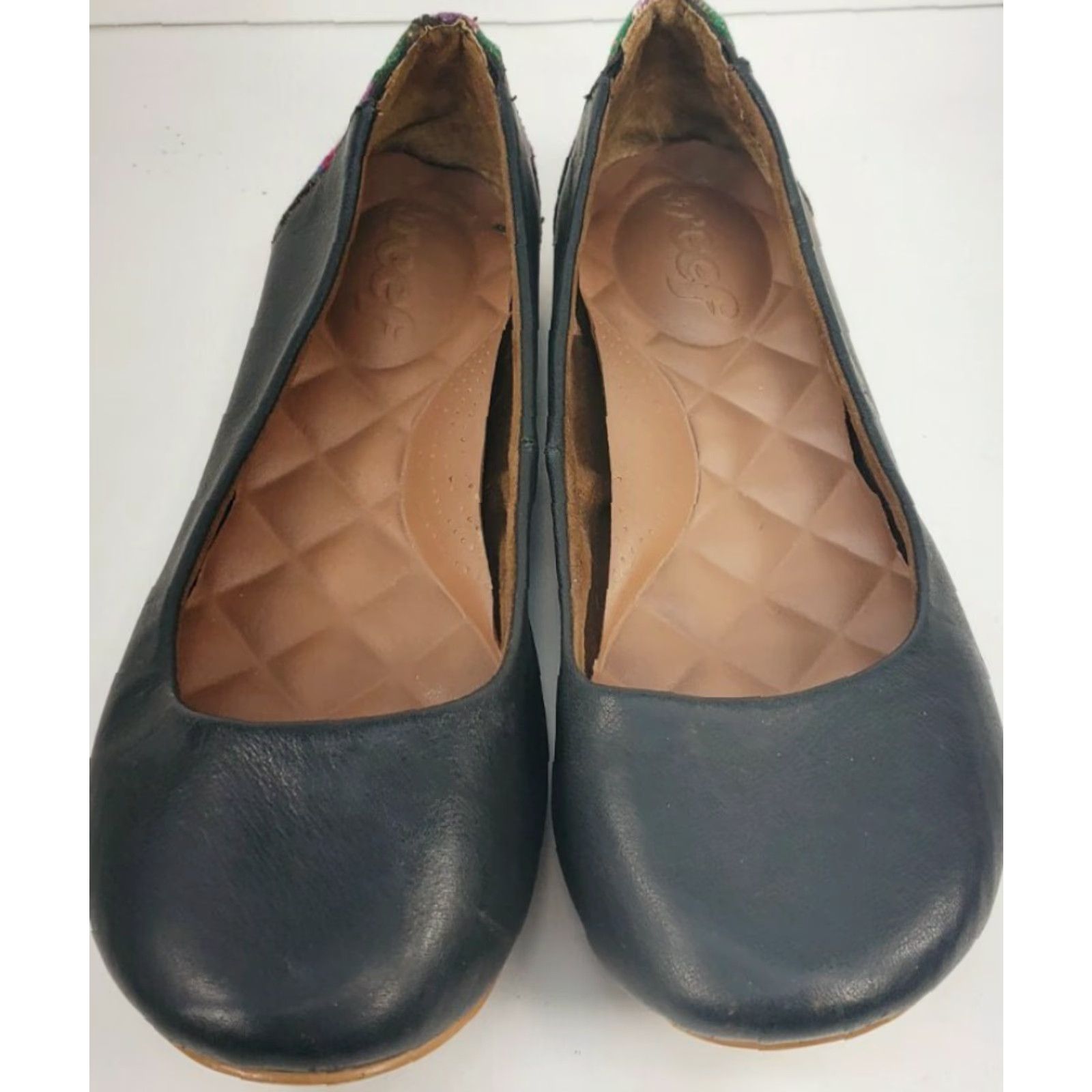 REEF Reef Tropic Sea Women's Ballet Flats 8M Black Leather Striped Heel, Casual, Flat Shoes, Slip On, Arch Support Size US 8 / IT 38 - 5 Thumbnail