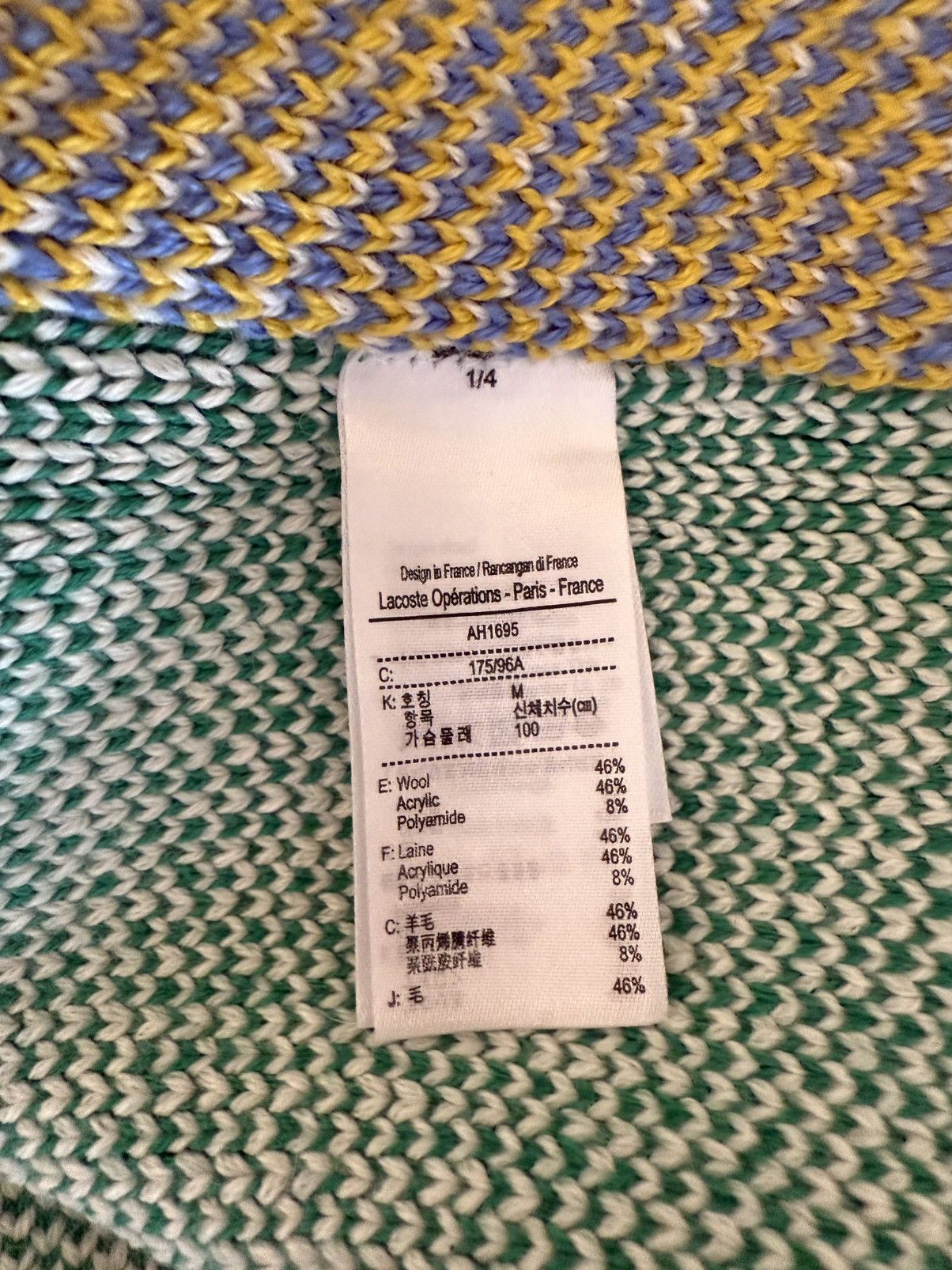 Lacoste Lacoste Runway Multicolor Loose-Fit Sweater Size US S / EU 44-46 / 1 - 5 Thumbnail