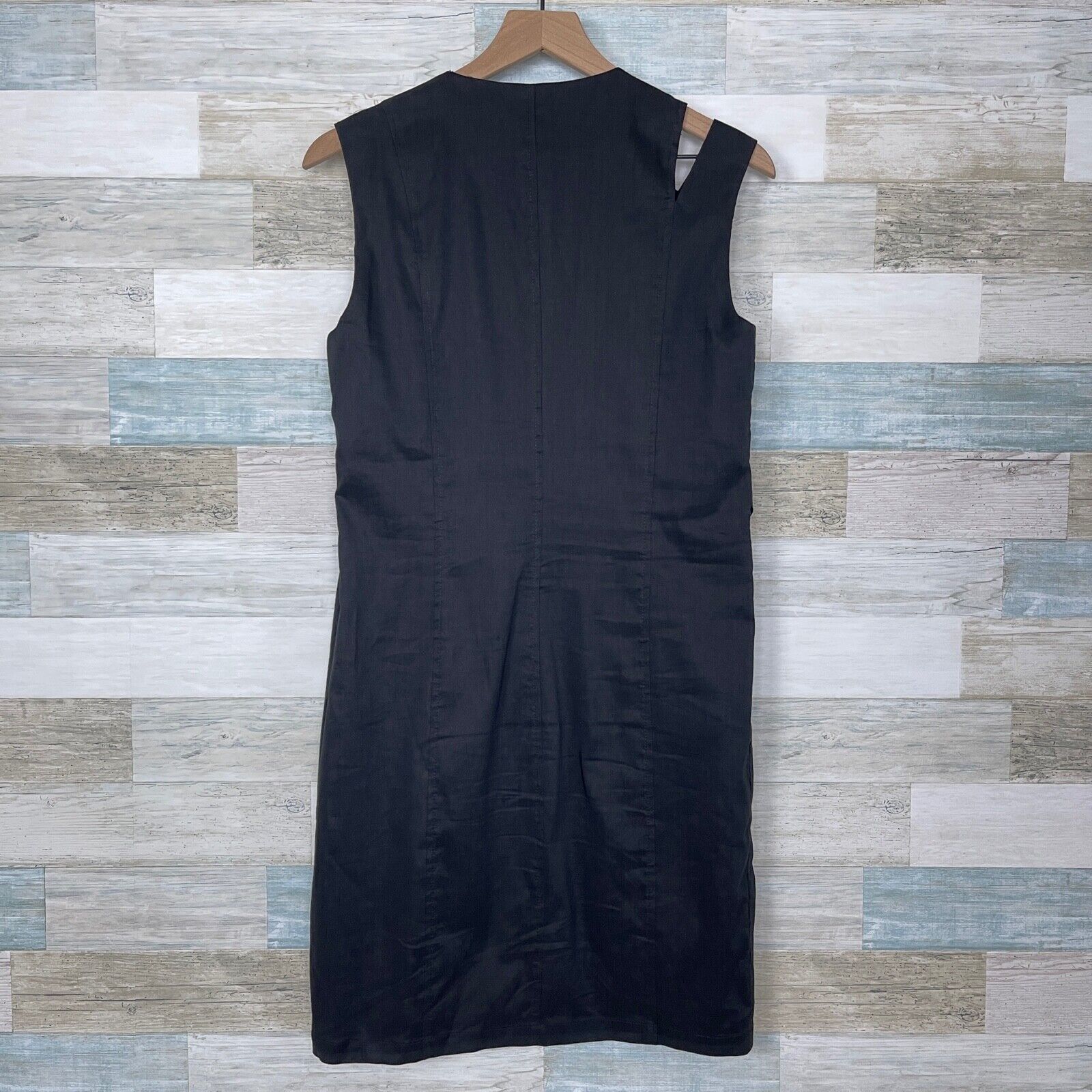Sarah Pacini Sarah Pacini Linen Blend Asymmetric Dress Black Womens L Size L / US 10 / IT 46 - 4 Thumbnail