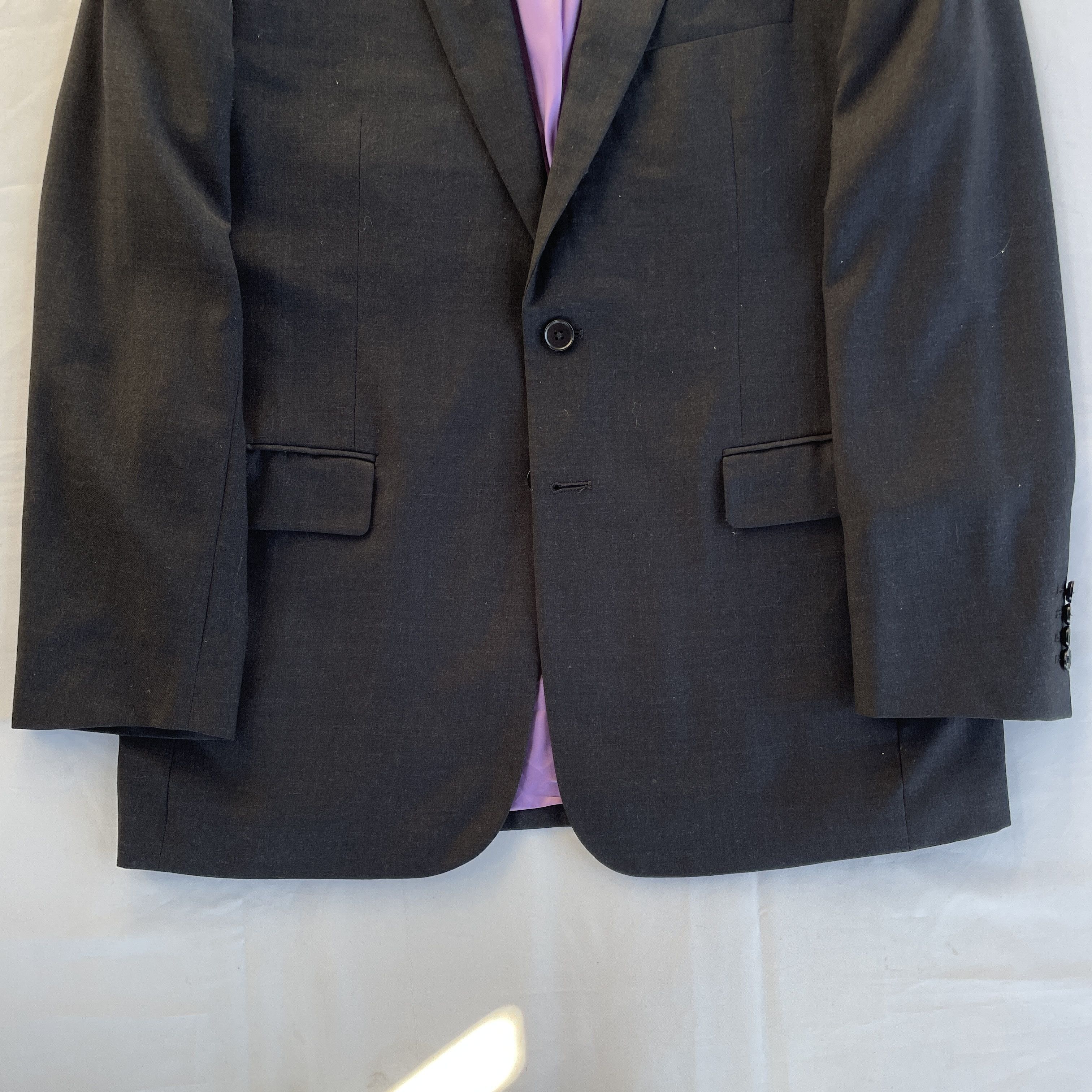 Charles Tyrwhitt Charles Tyrwhitt Solid Charcoal Gray Wool Suit Size 42R - 6 Thumbnail