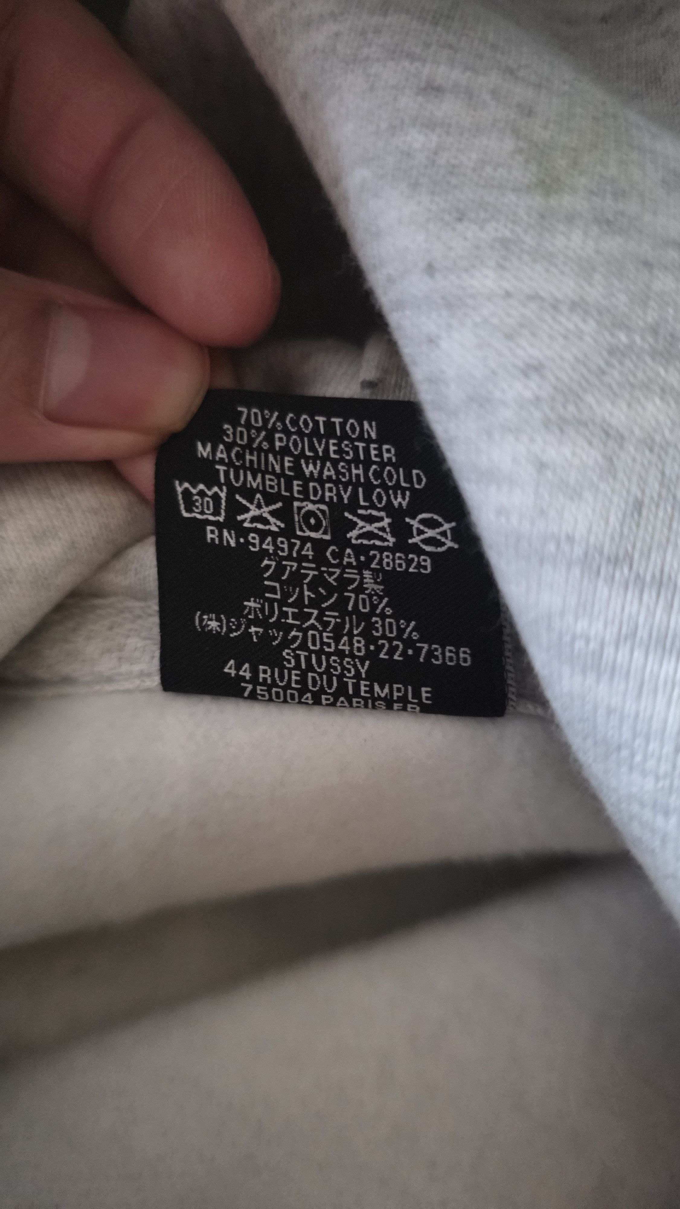 Stussy Stussy Classic Dot Hoodie 'Ash Heather' Size US XL / EU 56 / 4 - 5 Thumbnail