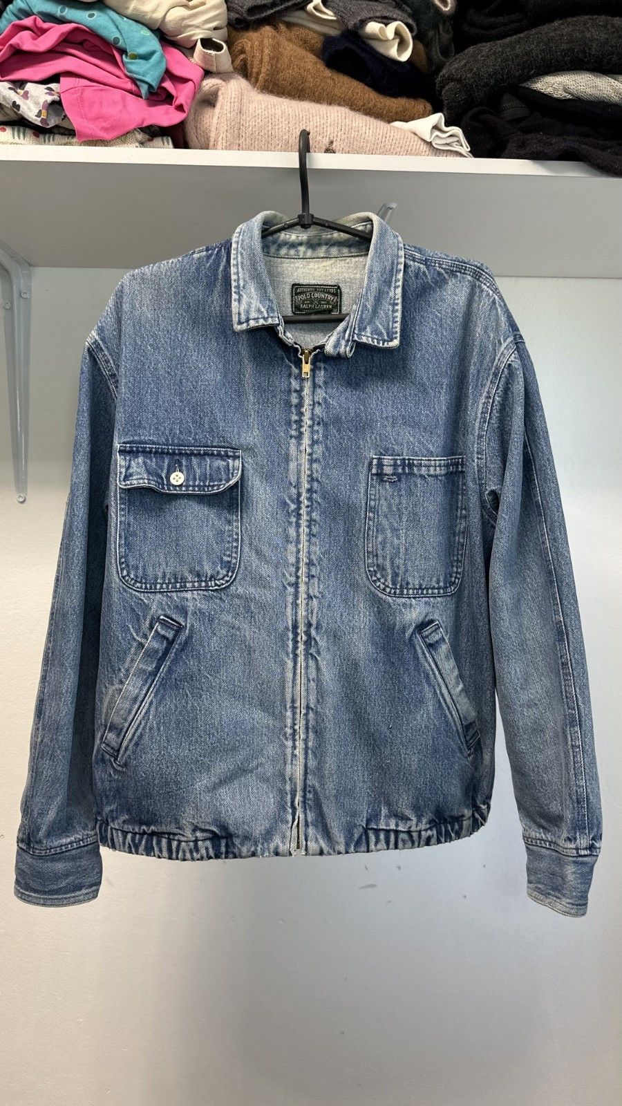 Polo Ralph Lauren 80'S POLO RALPH LAUREN distressed Zip-up Denim Jacket Size US M / EU 48-50 / 2 - 2 Thumbnail