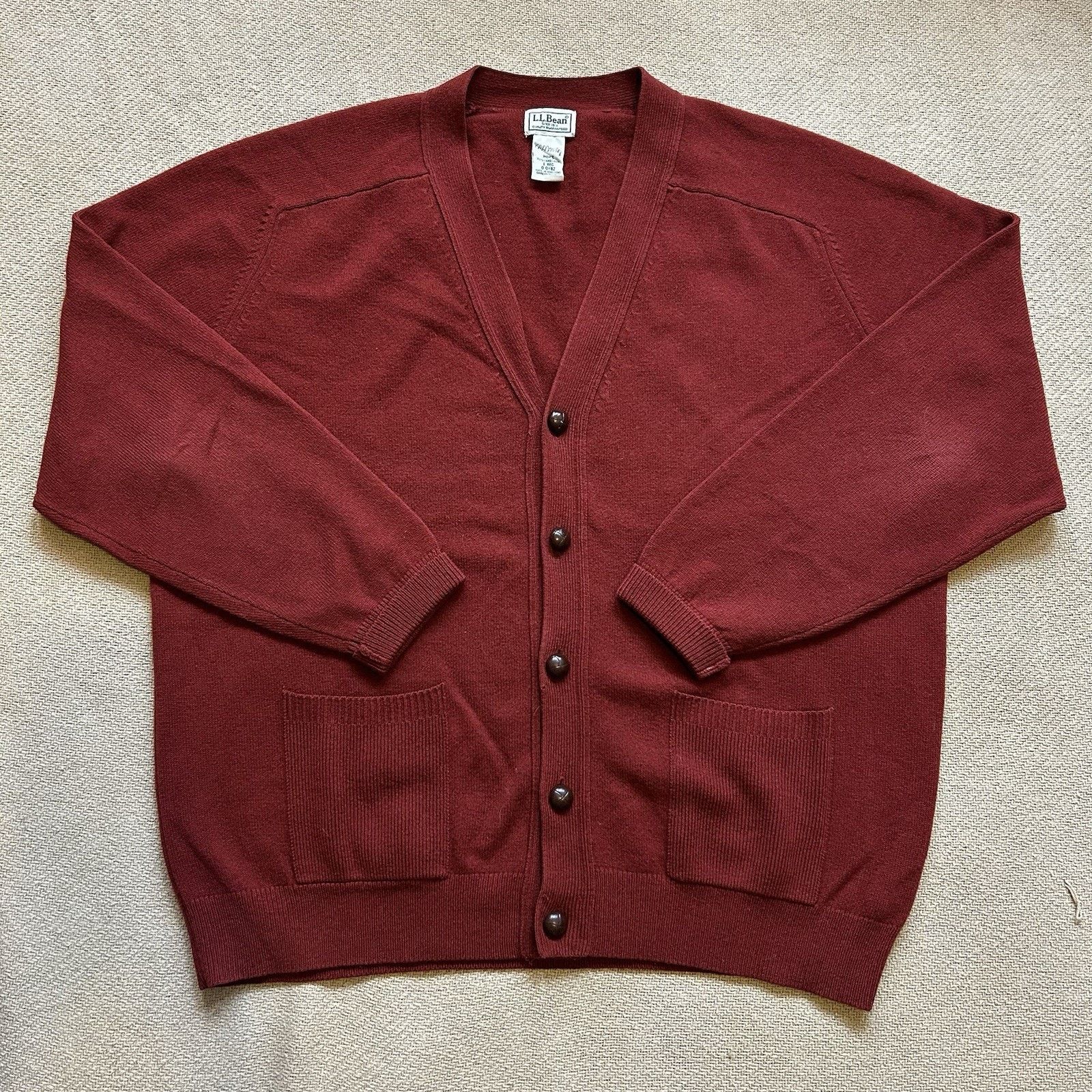 L.L. Bean Ll Bean Lamb Wool Knit Red Cardigan Sweater Large Size US L / EU 52-54 / 3 - 1 Thumbnail