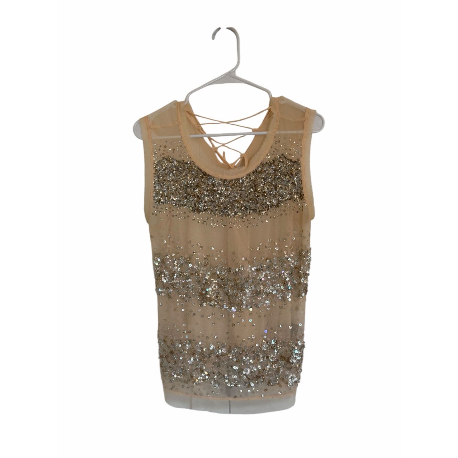 Allsaints All Saints Round Neck Top Restrain Beaded Hand Embellished Size M / US 6-8 / IT 42-44 - 1 Thumbnail