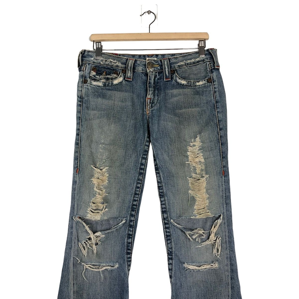 Japanese Brand 🔥VINTAGE BOW CUT DESIGN JEANS TRUE RELIGION USA Size 27" / US 4 / IT 40 - 4 Thumbnail