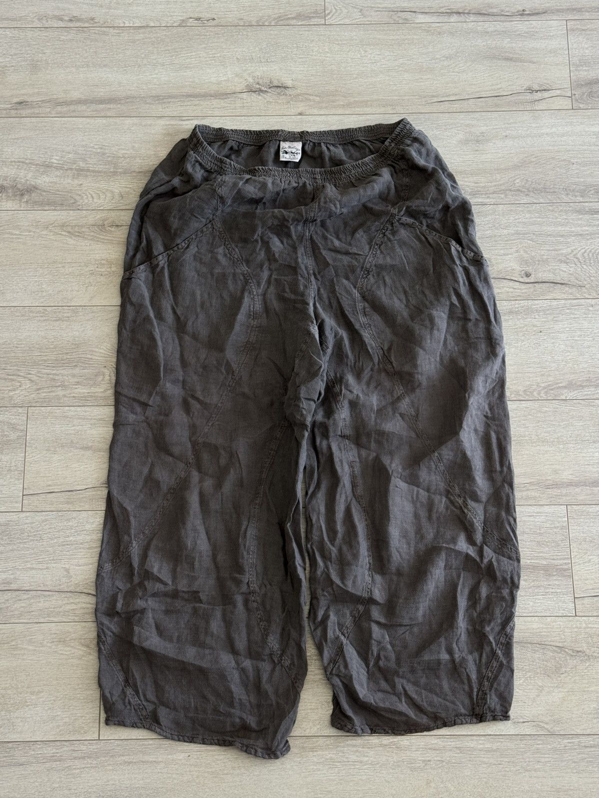 Other La Bottega Di Brunella Italy Beige Linen Cropped Pants With Size 32" / US 10 / IT 46 - 1 Thumbnail