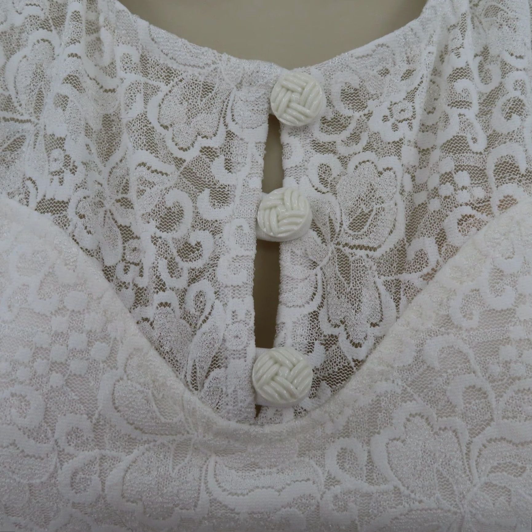 Vintage VINTAGE Fredericks of Hollywood Womens 8 White Lace One Piece Swimsuit NEW No Tags Size ONE SIZE - 4 Thumbnail