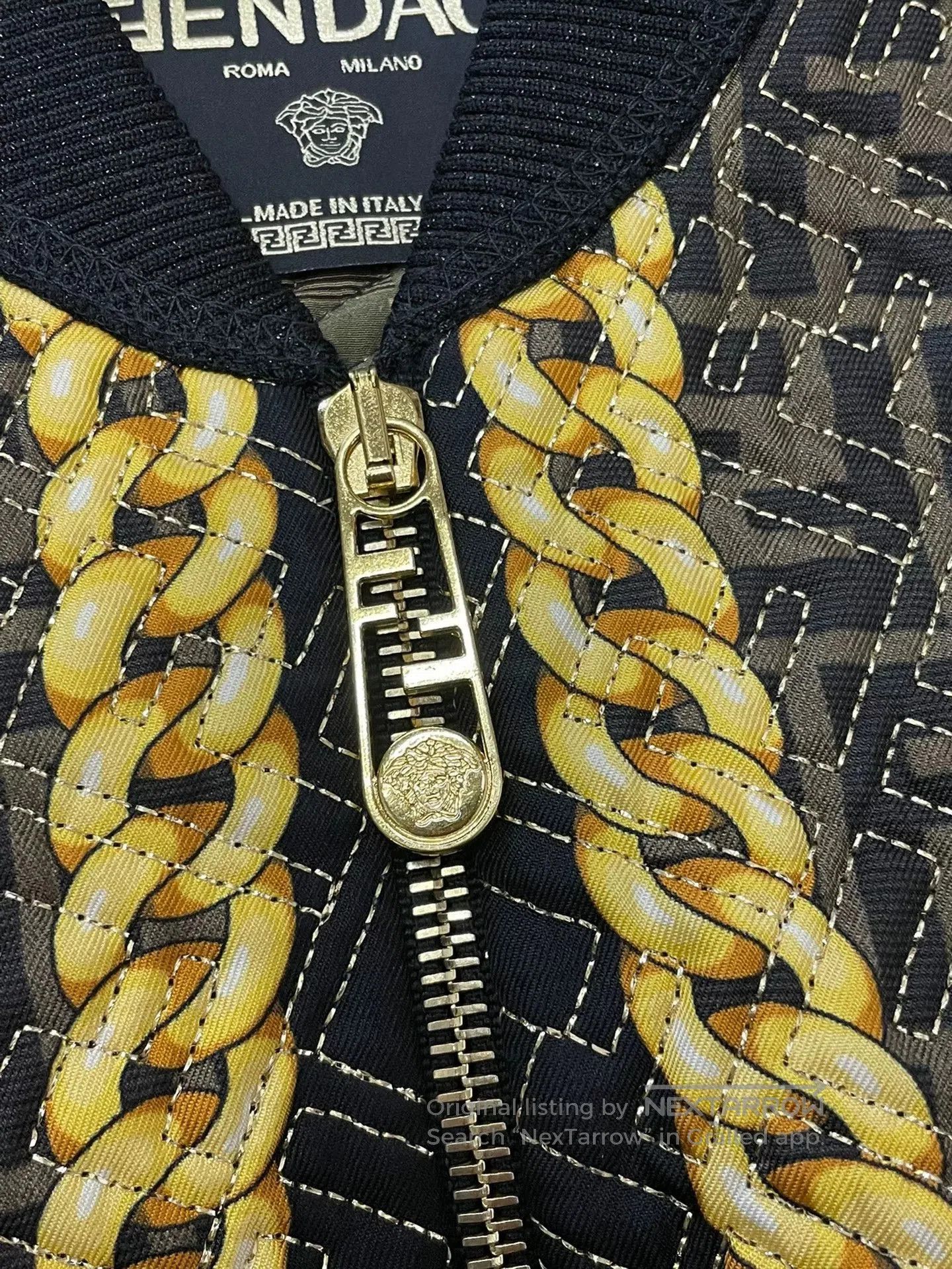 Fendi Fendi Versace Silk Chain Print Zip Jacket. Size S / US 4 / IT 40 - 2 Thumbnail