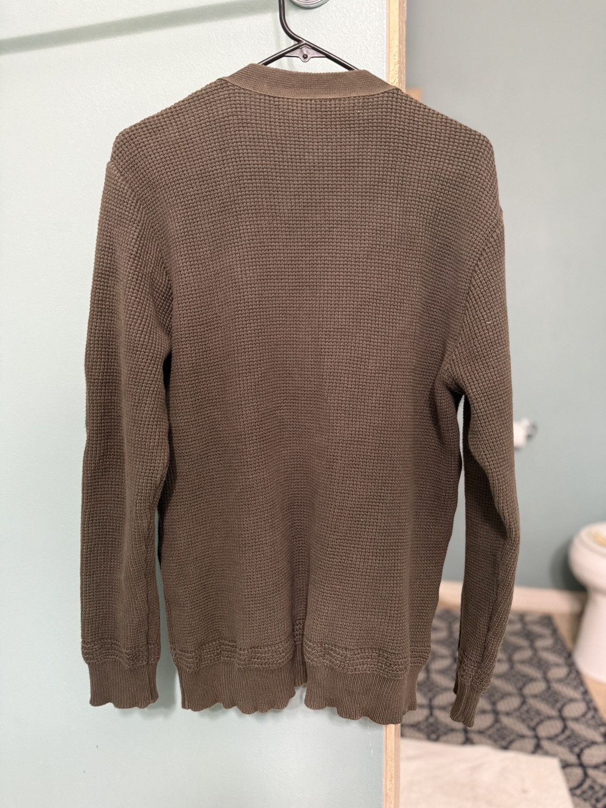 Addict Clothes Japan Addict Clothes ACVM Waffle Cotton Knit Cardigan - Army Green Size US M / EU 48-50 / 2 - 2 Thumbnail