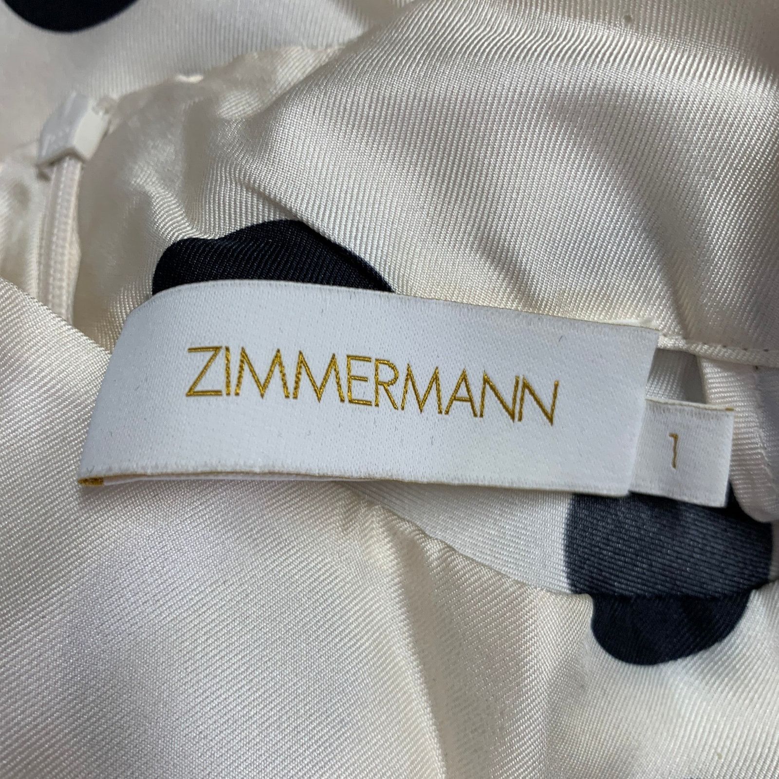 Zimmermann ZIMMERMANN Size S Beige Black Silk Polka Dot Bow Blouse Size S / US 4 / IT 40 - 6 Thumbnail