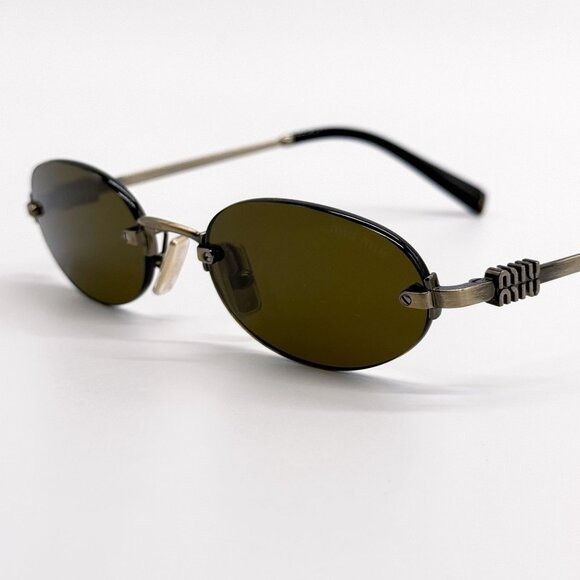 Miu Miu NEW MIU MIU SUNGLASSES MUA54S 26C09Z OVAL GOLD WOMEN MU A54S Size ONE SIZE - 7 Thumbnail