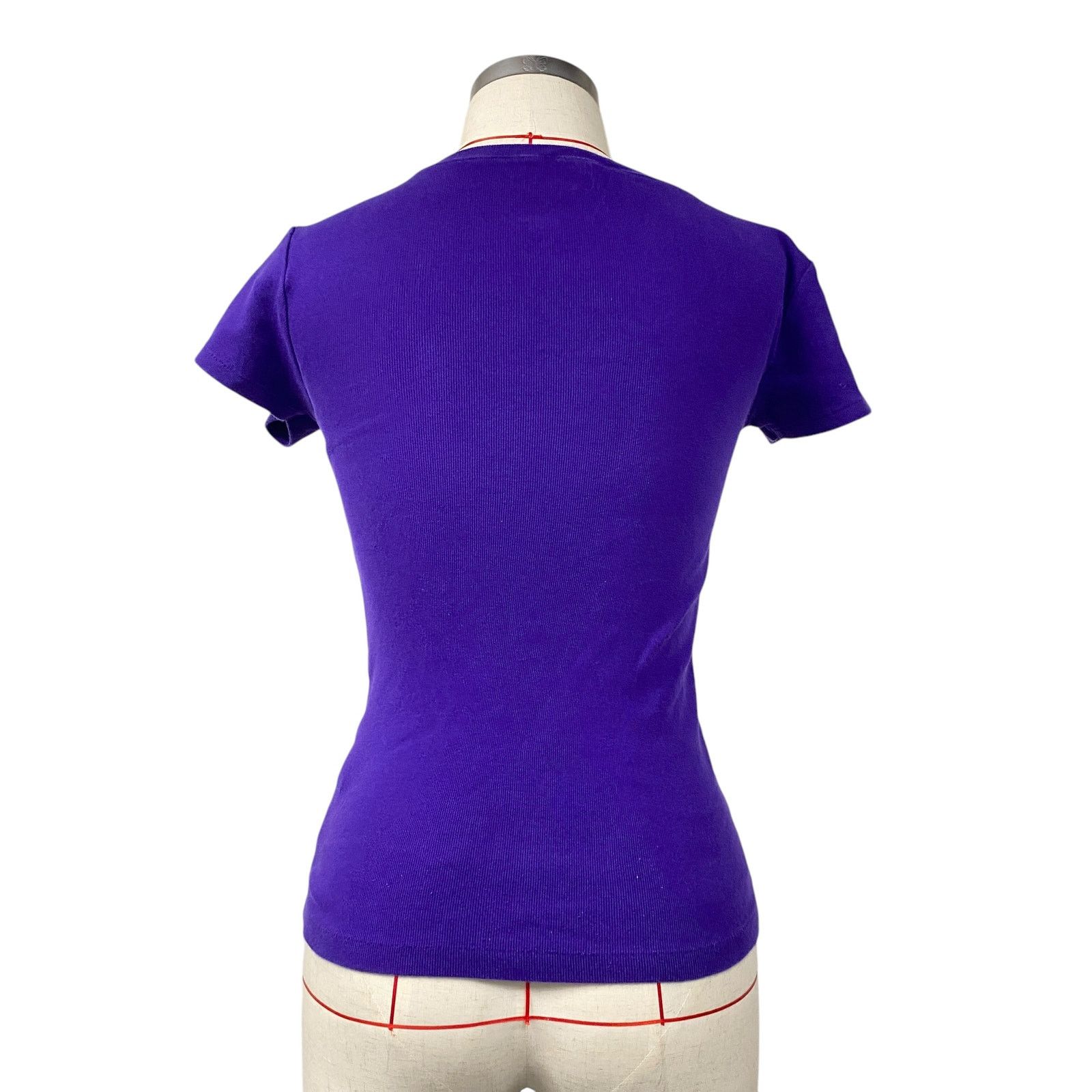 Ralph Lauren Blue Label Ralph Lauren Womens Size S Purple V Neck Blue Label T Shirt Size S / US 4 / IT 40 - 5 Thumbnail
