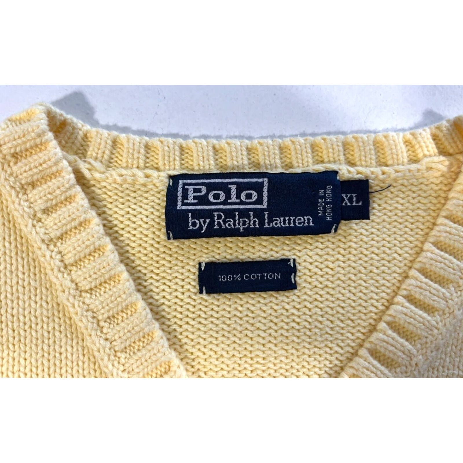 Ralph Lauren VINTAGE Ralph Lauren Polo Shirt Men 90s Knit Sweater Vest XL Yellow MENS Size US XL / EU 56 / 4 - 7 Thumbnail