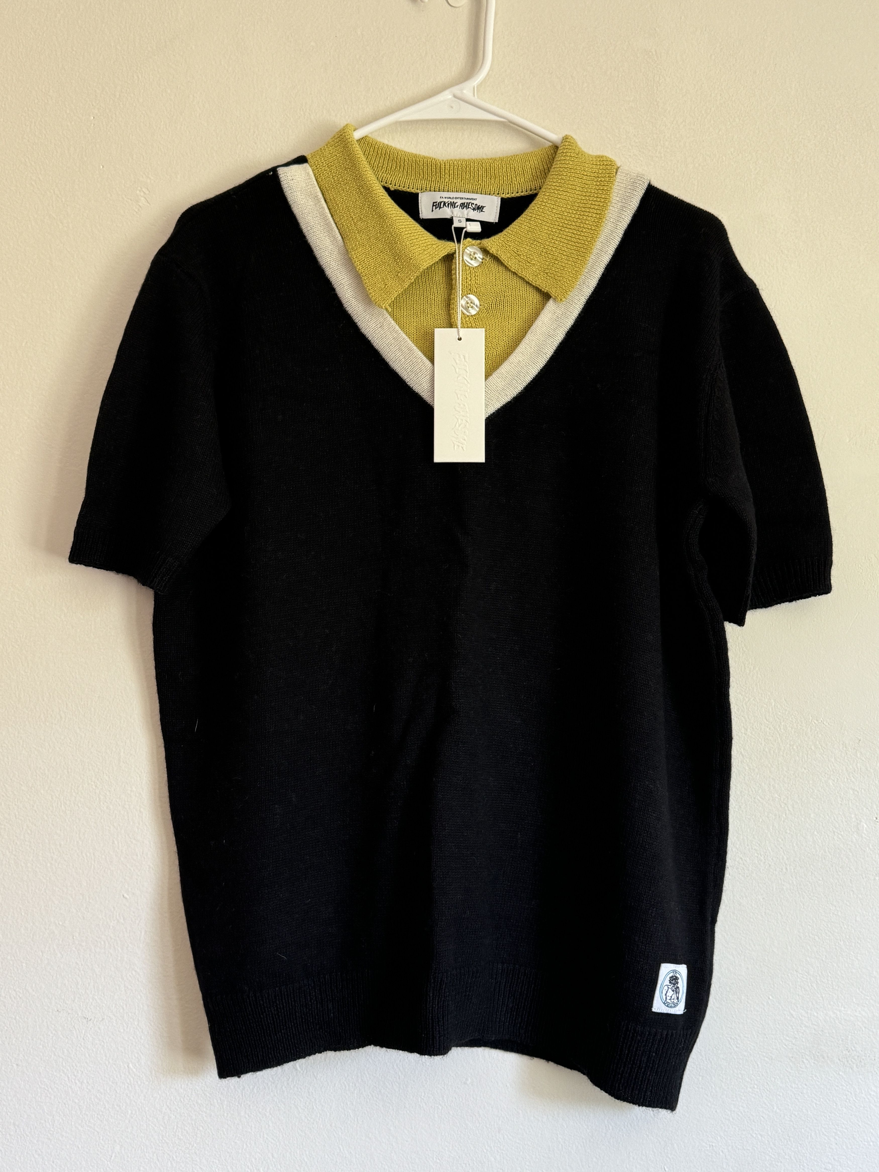 Fucking Awesome Fucking Awesome S/S Polo Sweater in Black / Yellow – Small Size US S / EU 44-46 / 1 - 2 Thumbnail