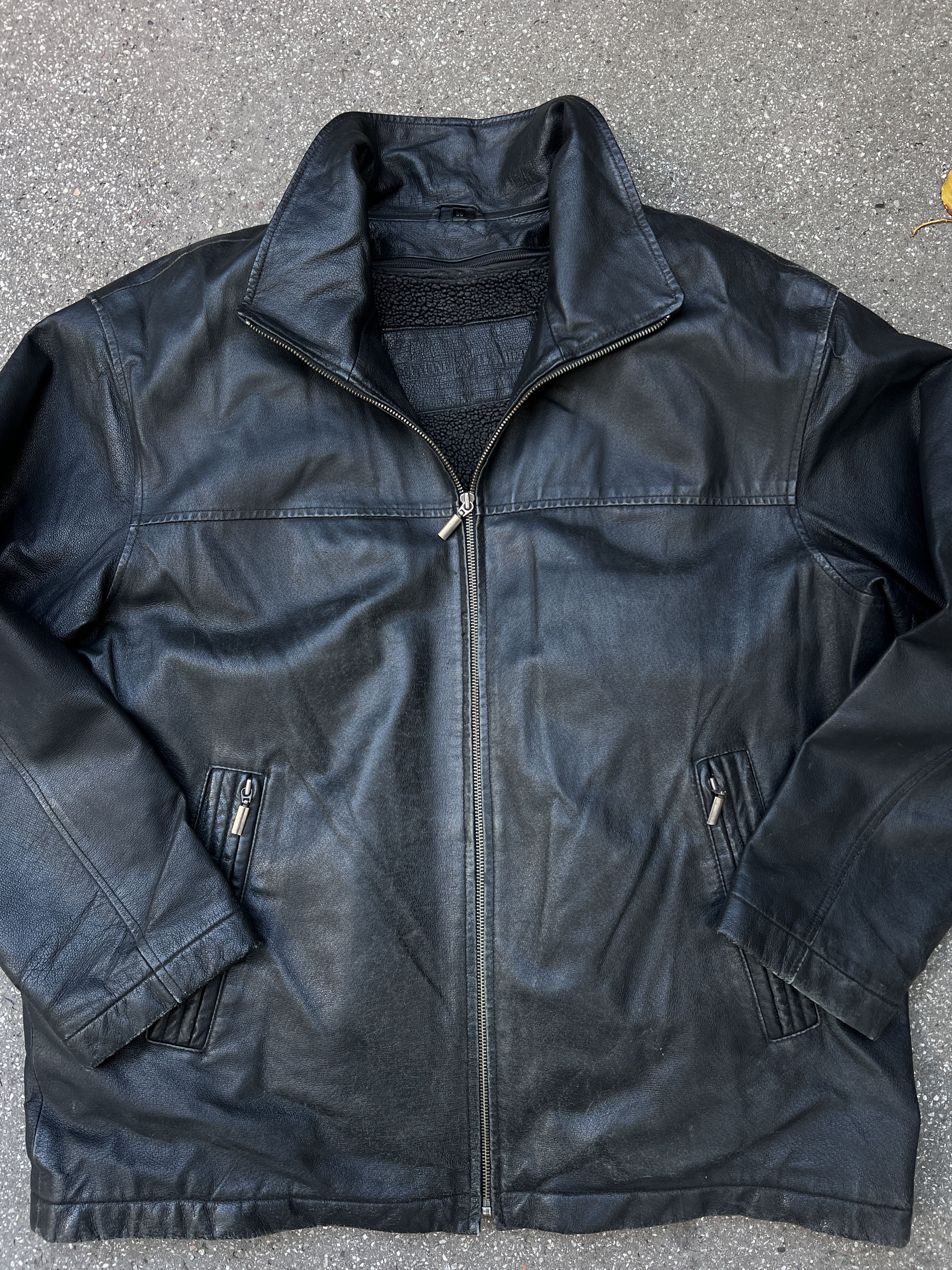 14th Addiction Winter Vintage 00s leather long coat jacket 2in1 vest fleece Size US XL / EU 56 / 4 - 16 Thumbnail