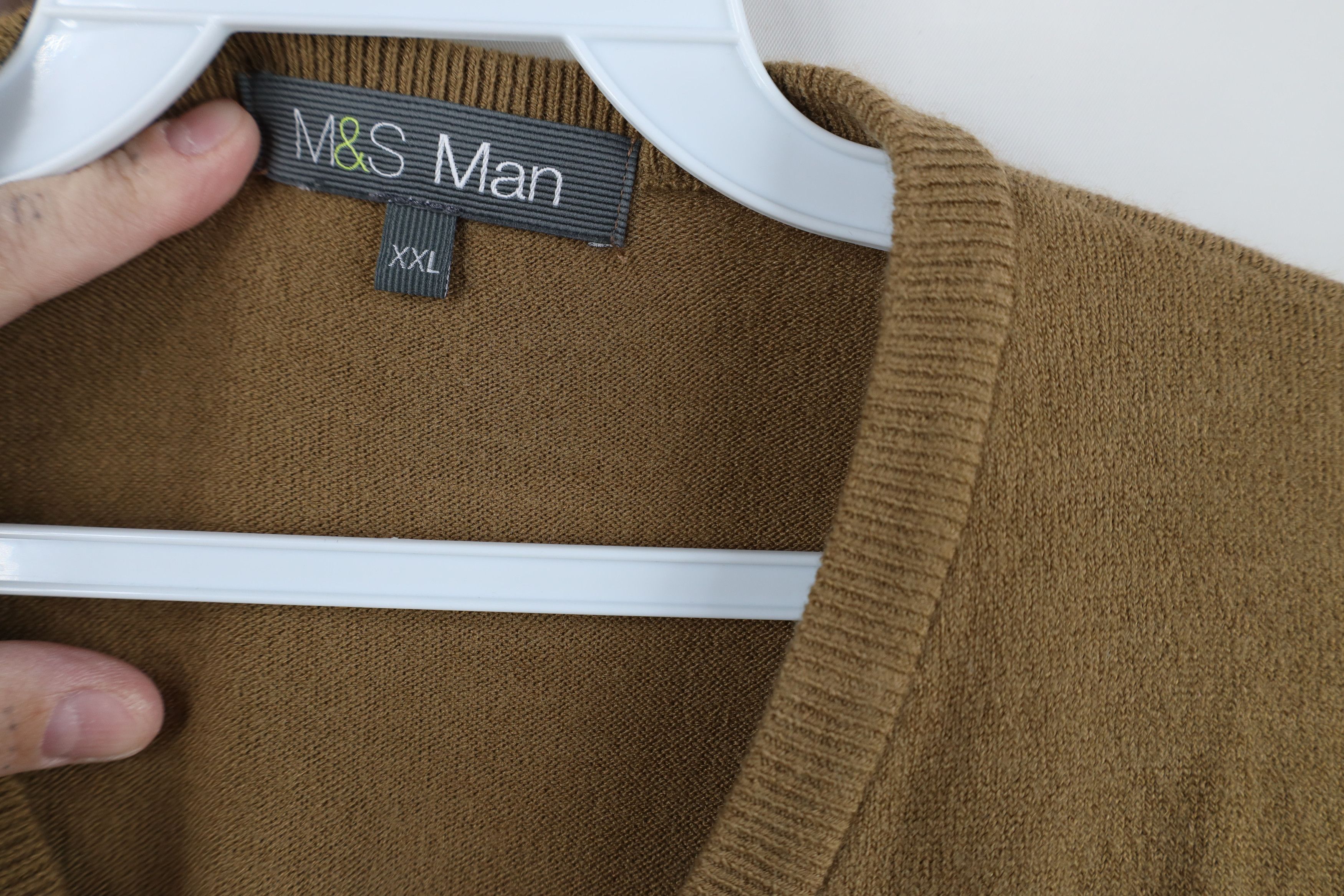 Vintage Vintage Y2K Streetwear Soft Knit V-Neck Sweater Vest Brown Size US XXL / EU 58 / 5 - 6 Thumbnail