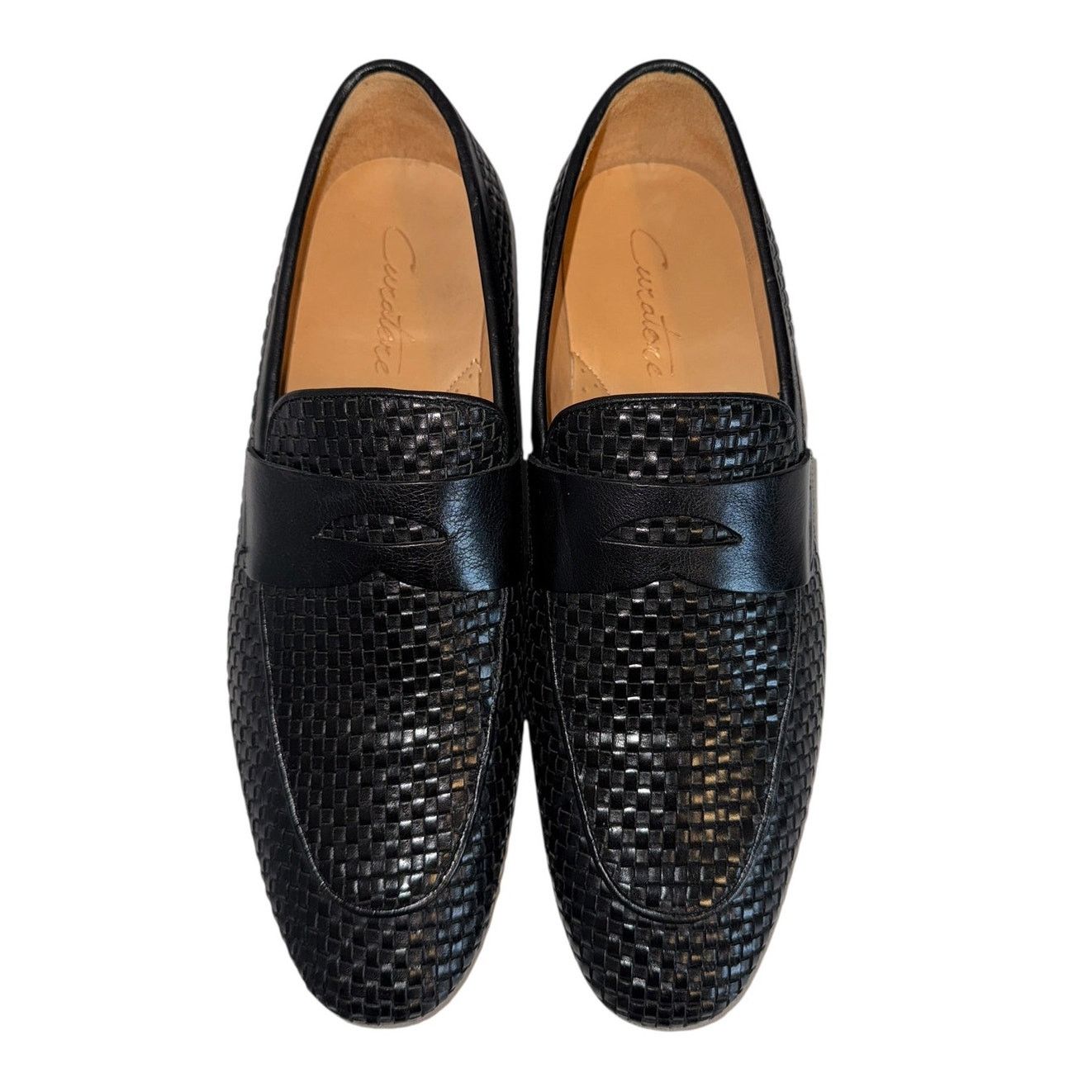 Other Men’s Black Woven Leather Penny Loafers Size 13 Dress Shoes Size US 13 / EU 46 - 1 Thumbnail