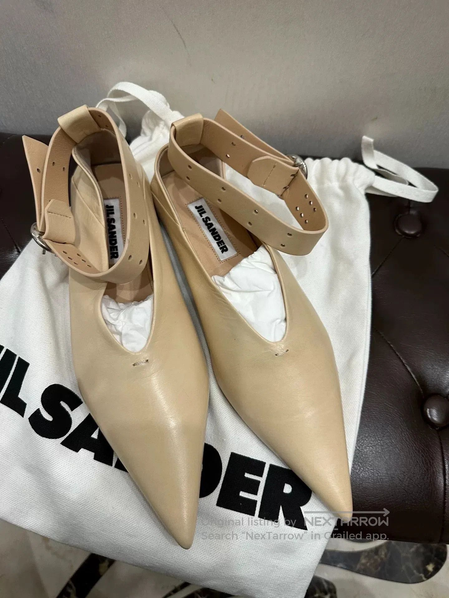 Jil Sander Jil Sander Beige Pointed Flats Size 37. Size US 6 / IT 36 - 7 Thumbnail