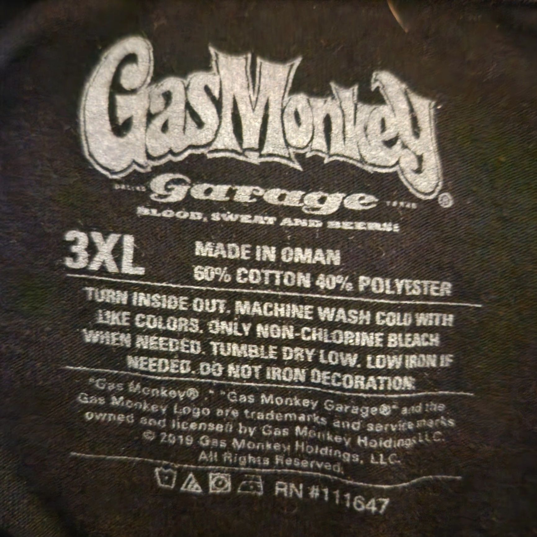 GAS Gas Monkey Garage T Shirt Tee Mens 3XL Black Car Custom Hot Rod Racing Graphic Print Crew Neck Short Sleeve Logo Mens Regular Vintage No Size US XXL / EU 58 / 5 - 4 Thumbnail