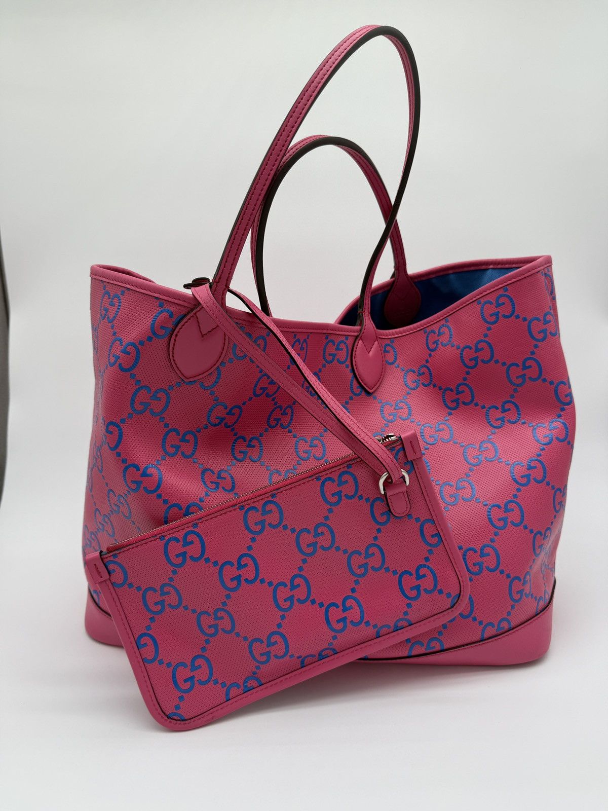 Gucci Gucci Pink & Blue Monogram Tote Size ONE SIZE - 1 Thumbnail