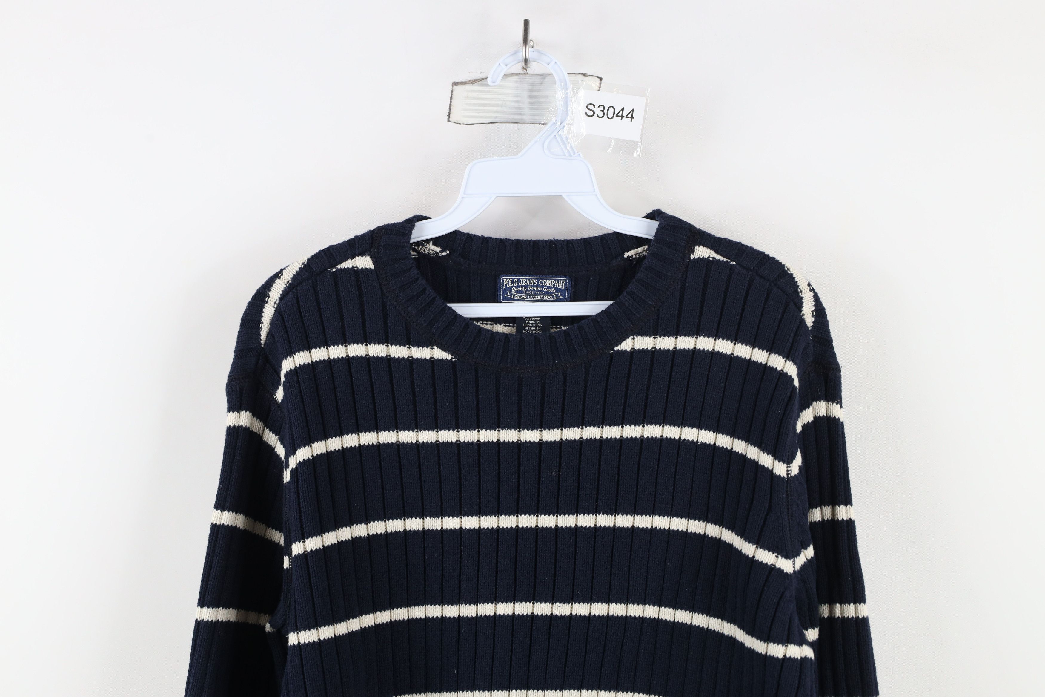 Polo Ralph Lauren Vintage 90s Y2K Ralph Lauren Ribbed Knit Sweater Blue Size US M / EU 48-50 / 2 - 2 Thumbnail