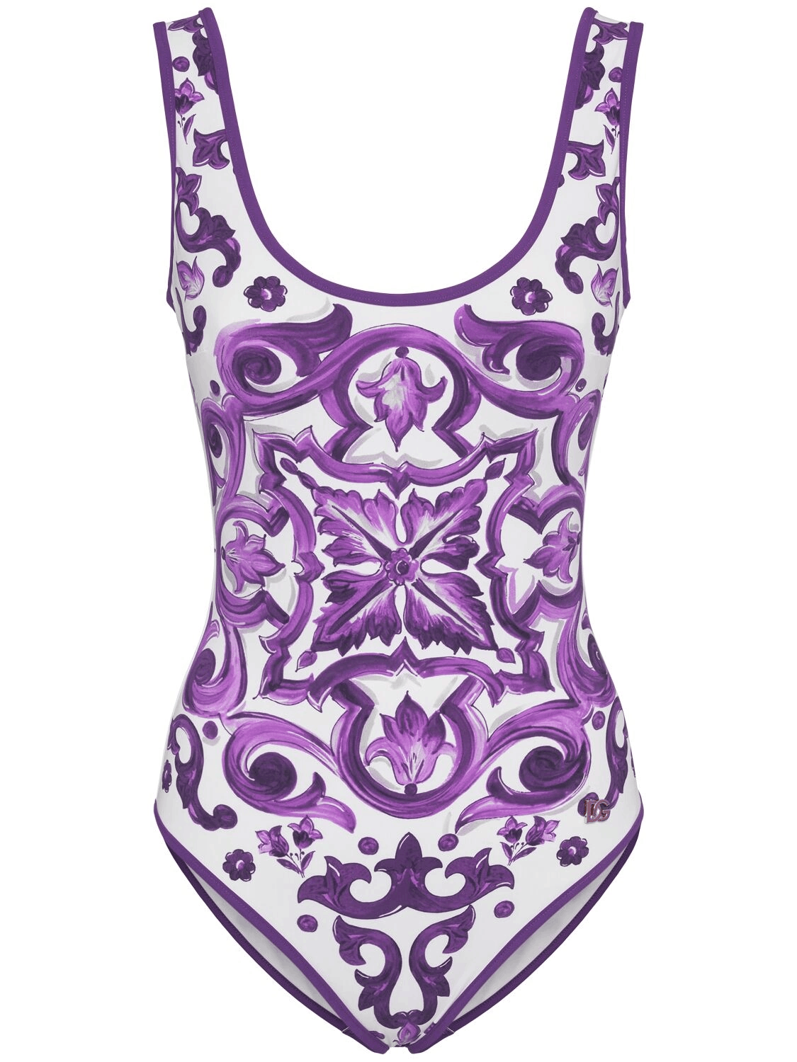 DOLCE&GABBANA Maiolica Purple Swimsuit New